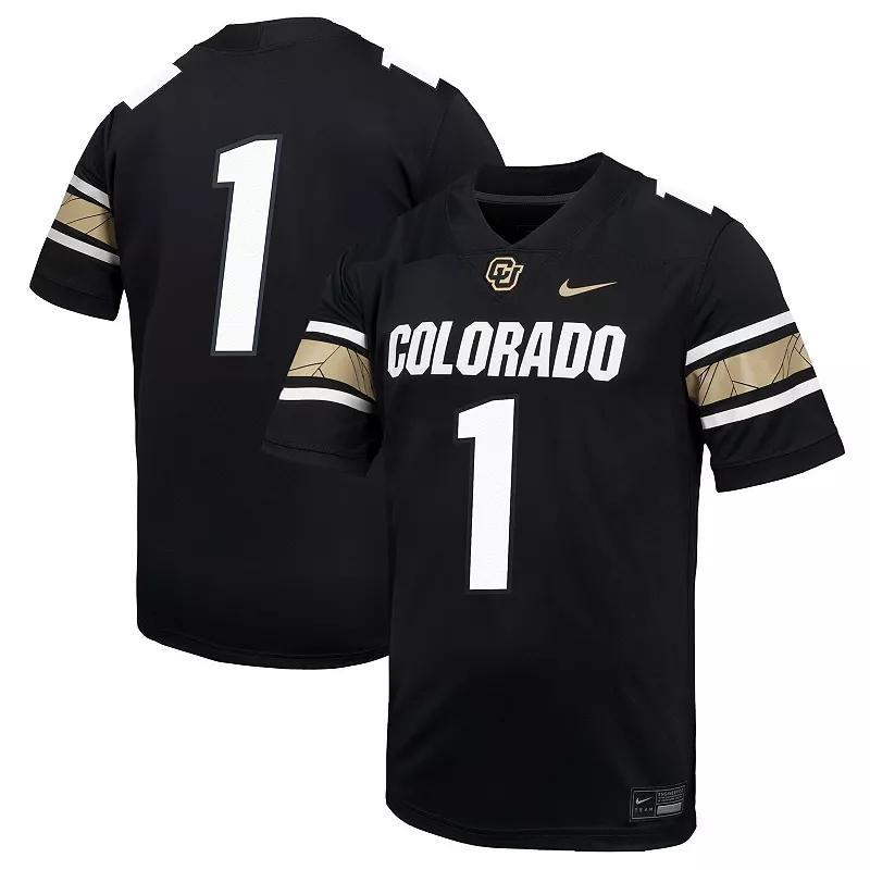 Men's Nike #1 Black Colorado Buffaloes Throwback Game Jersey, Size: Large Product Image