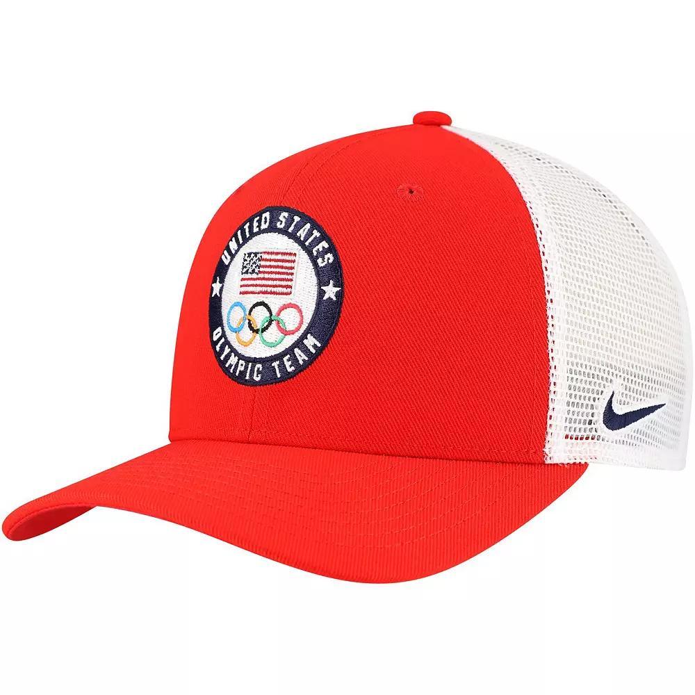 Men's Nike Red/White Team USA Rise Performance Trucker Adjustable Hat, Size: Medium/Large, Usa Red Product Image