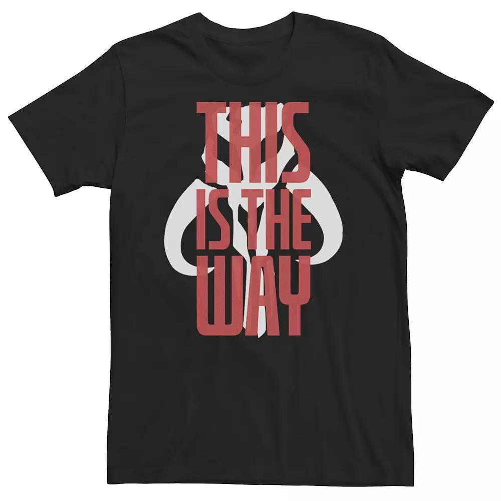 Big & Tall Star Wars The Mandalorian "This Is The Way" Red Text Overlay Tee, Men's, Size: XXL Tall, Black Product Image