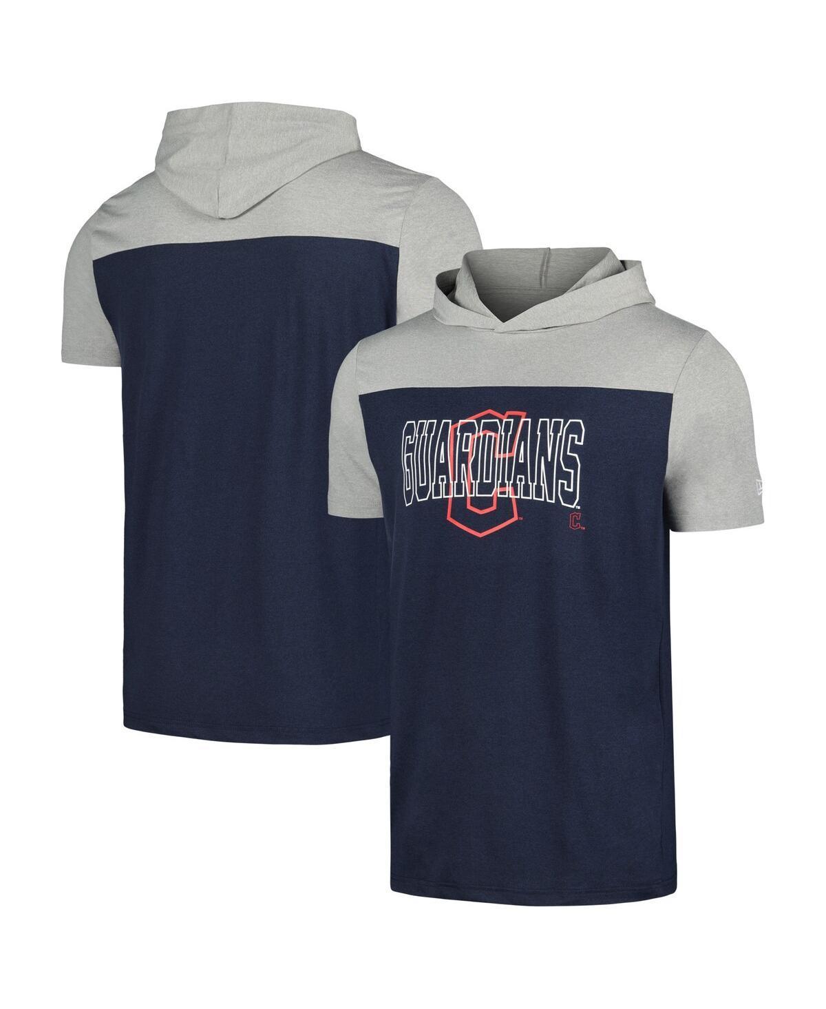 Men's New Era Navy Cleveland Guardians Active Brushed Hoodie T-Shirt, Size: Medium, Grd Blue Product Image