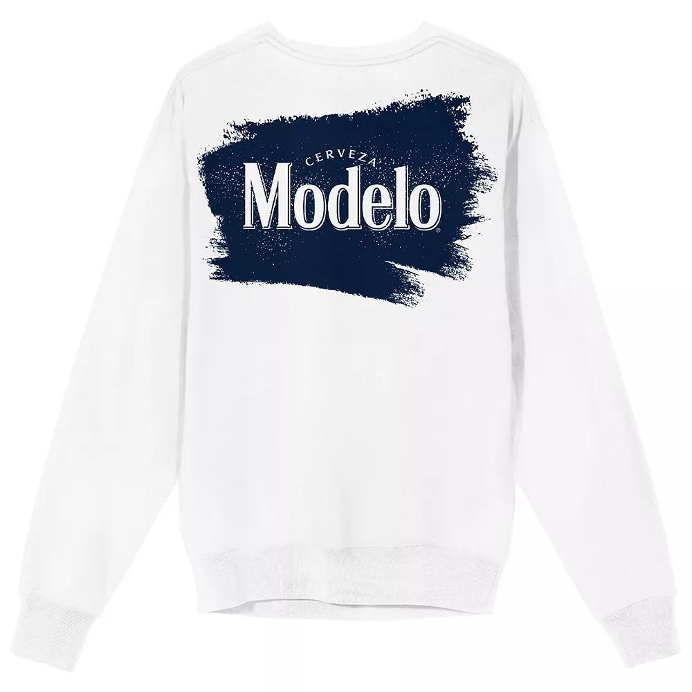 Men's Modelo Diamond Frame Beer Logo Graphic Sweatshirt, Size: Large, White Product Image