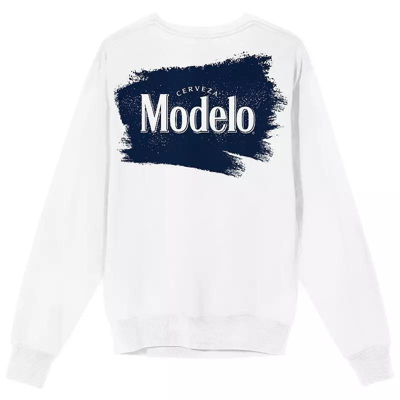 Men's Modelo Diamond Frame Beer Logo Graphic Sweatshirt, Size: Large, White Product Image