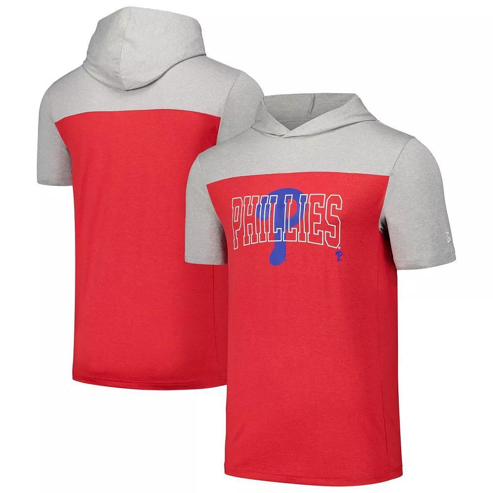 Men's New Era Red Philadelphia Phillies Active Brushed Hoodie T-Shirt, Size: XL Product Image