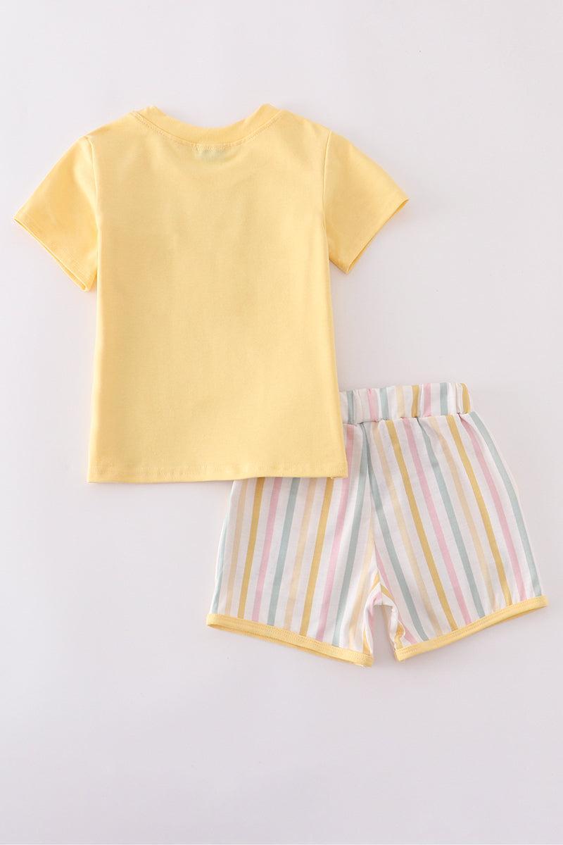 Blue farm embroidery gingham set Product Image