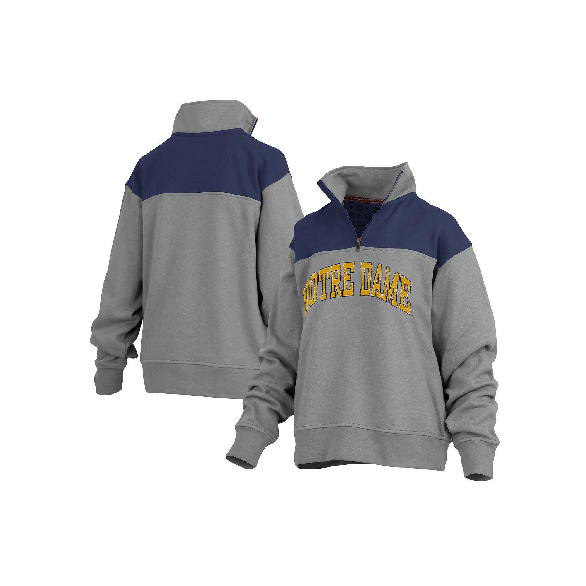 Women's Pressbox Gray Wisconsin Badgers Avon Fleece Quarter-Zip Jacket, Size: Medium, Grey Product Image