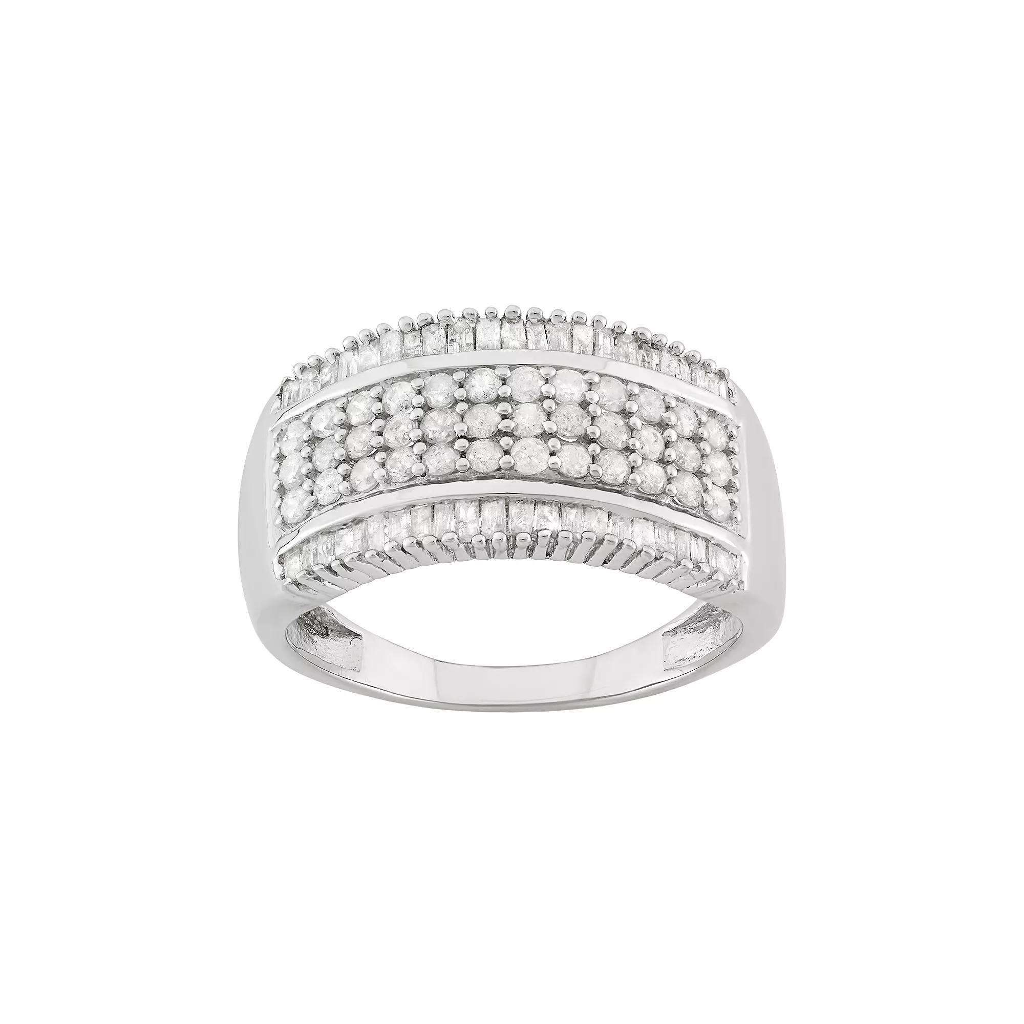 Jewelexcess 1 Carat T.W. Diamond Sterling Silver Ring, Womens White Product Image