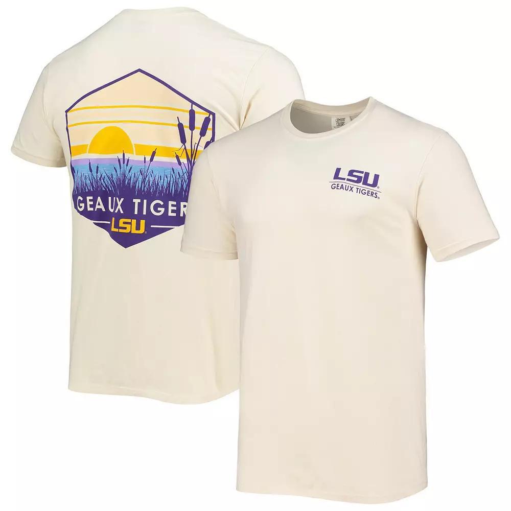 Mens Cream LSU Tigers Landscape Shield Comfort Colors T-Shirt Product Image