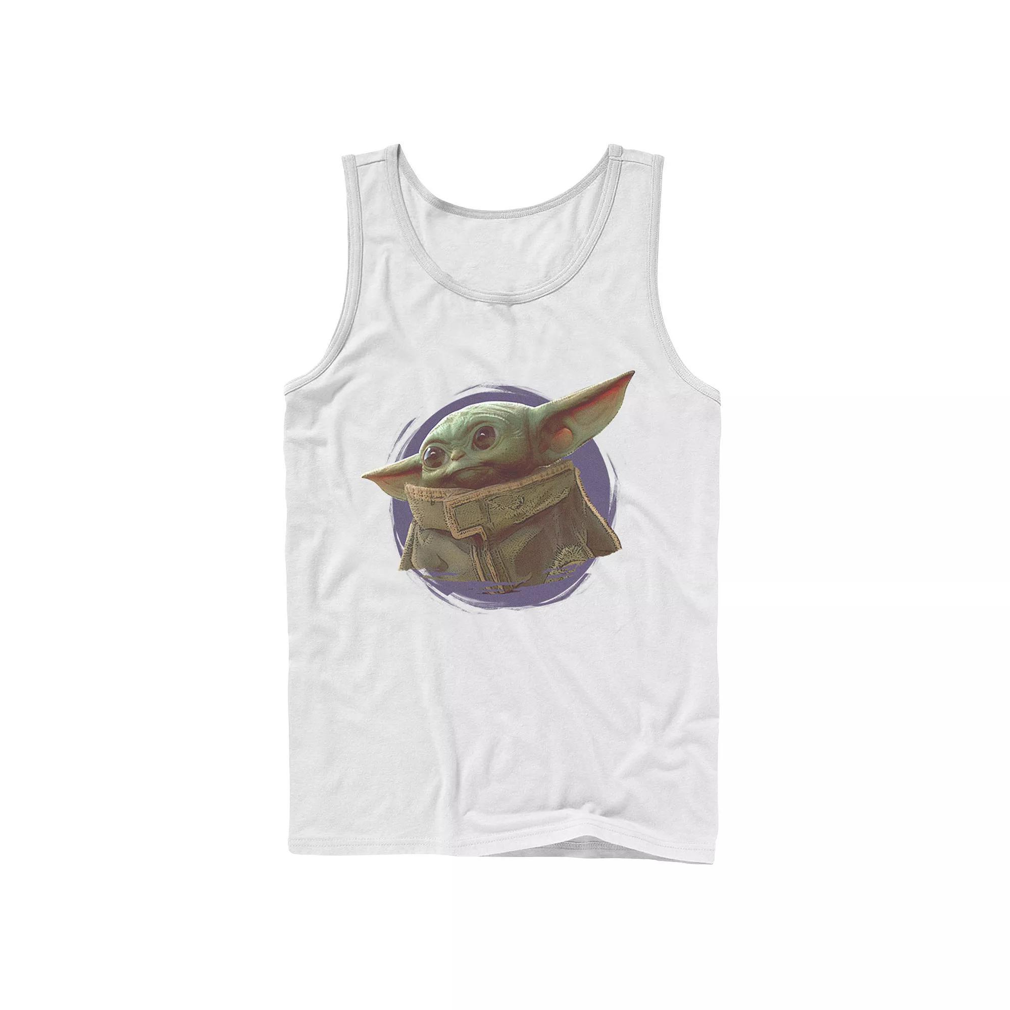 Mens Star Wars The Mandalorian The Child Purple Smoke Tank Top Grey Product Image