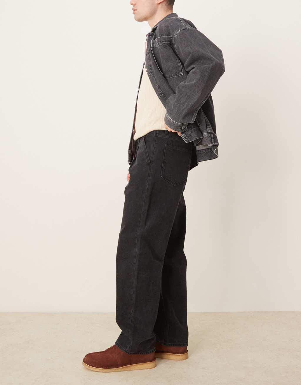 Selected Homme Kobe loose fit jeans in black Product Image