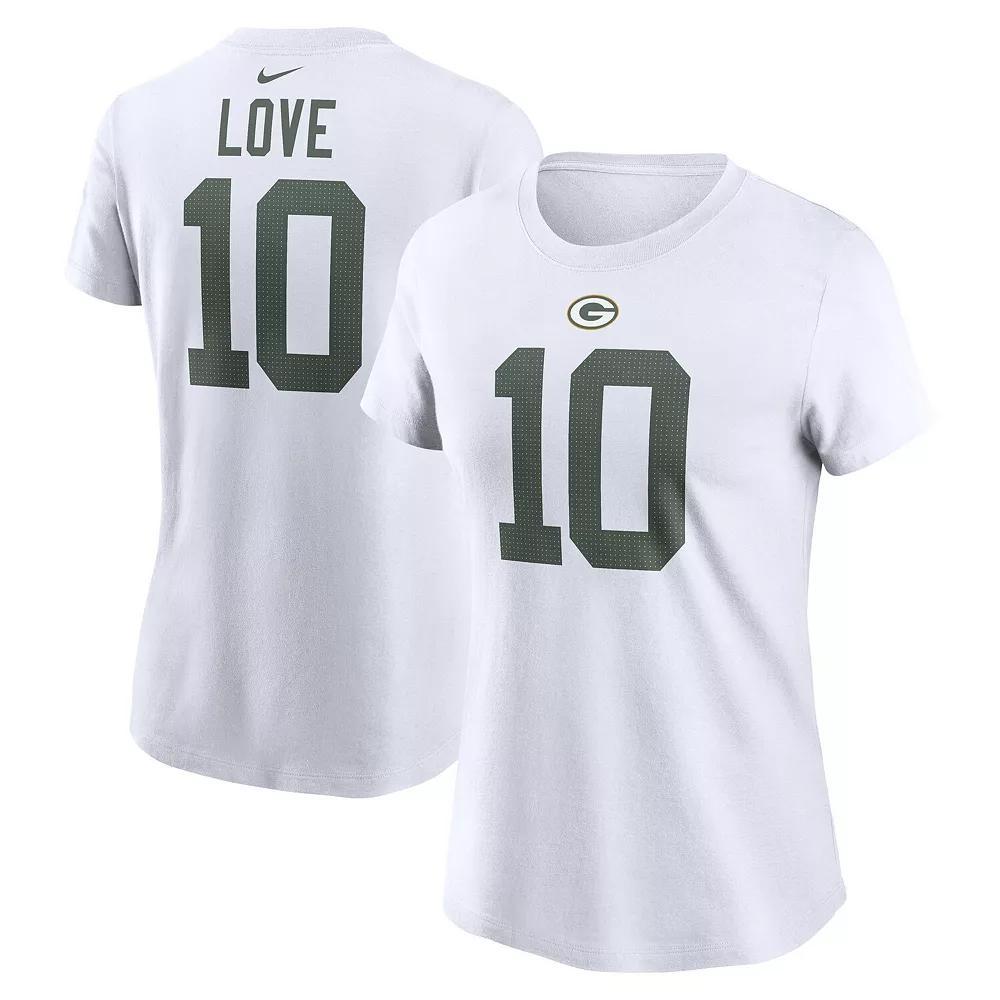 Women's Nike Jordan Love White Green Bay Packers Player Name & Number T-Shirt, Size: Medium Product Image