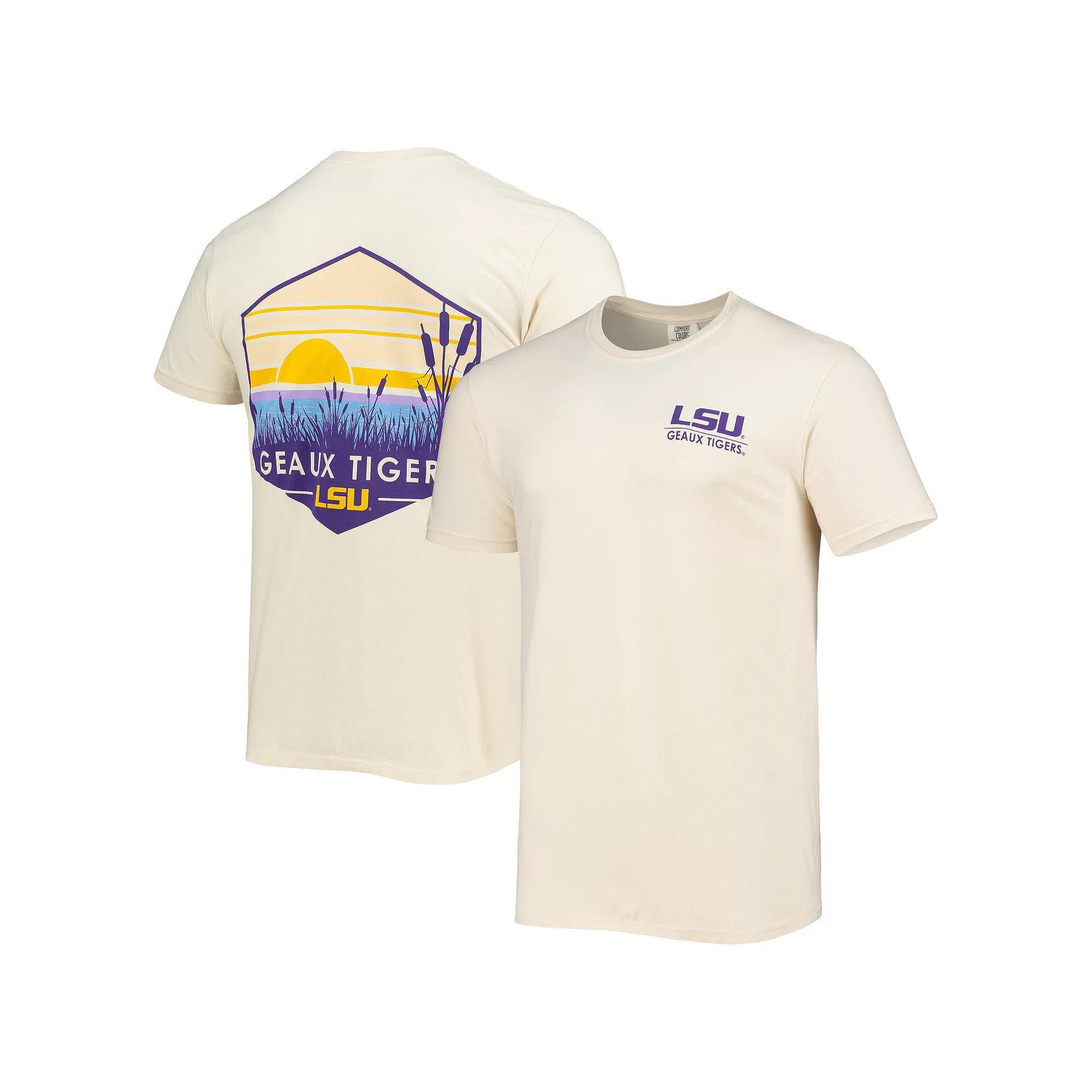 Mens Cream LSU Tigers Landscape Shield Comfort Colors T-Shirt Product Image