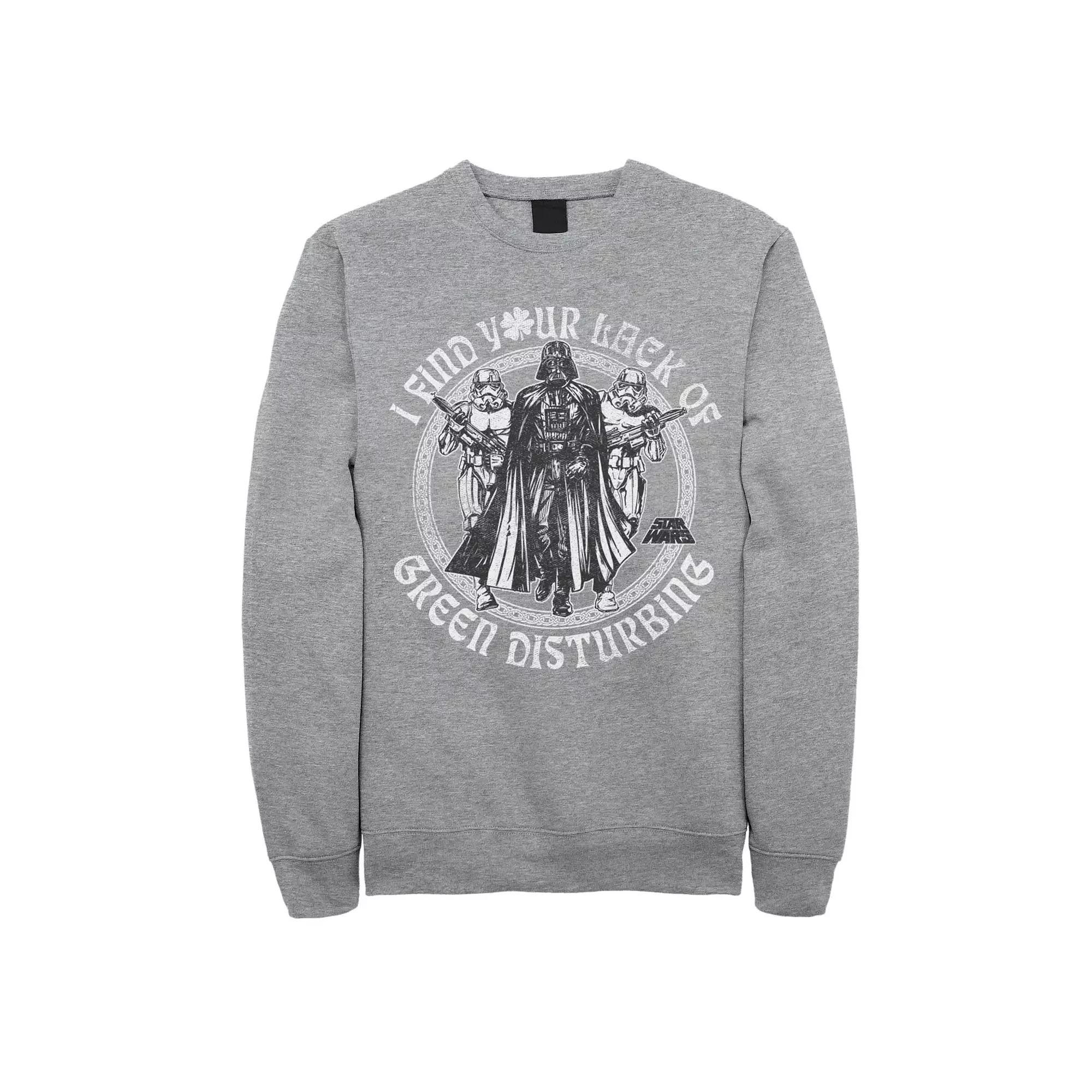 Men's Star Wars Vader Lack of Luck Sweatshirt, Size: Small, Athletic Grey Product Image