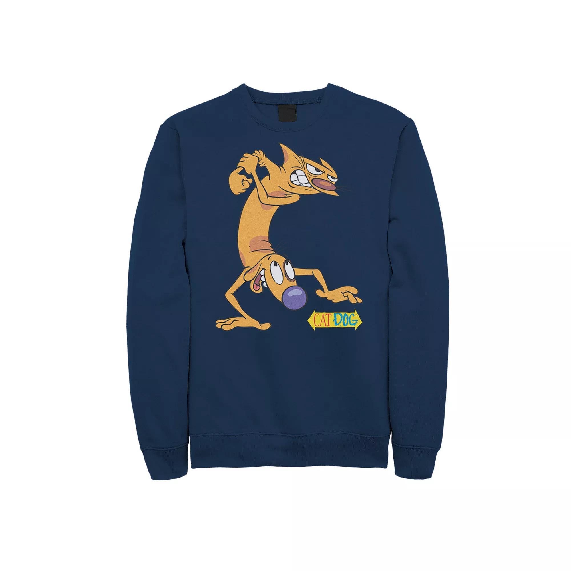 Mens Nickelodeon CatDog Tough Guys Sweatshirt, Mens Grey Heather Product Image