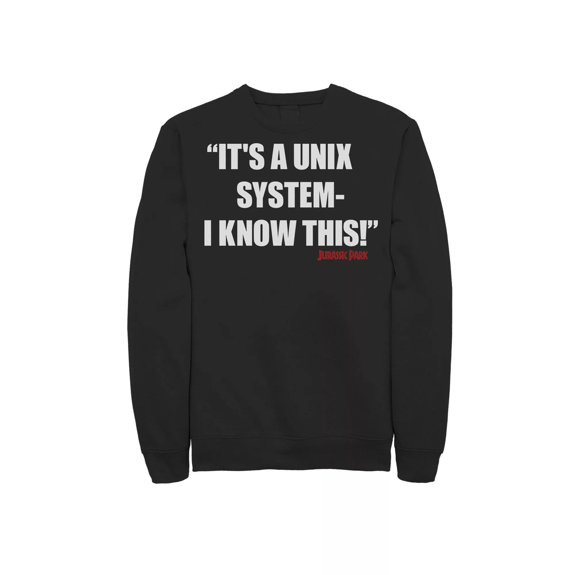 Mens Jurassic Park Its A Unix System Quote Sweatshirt Blue Product Image