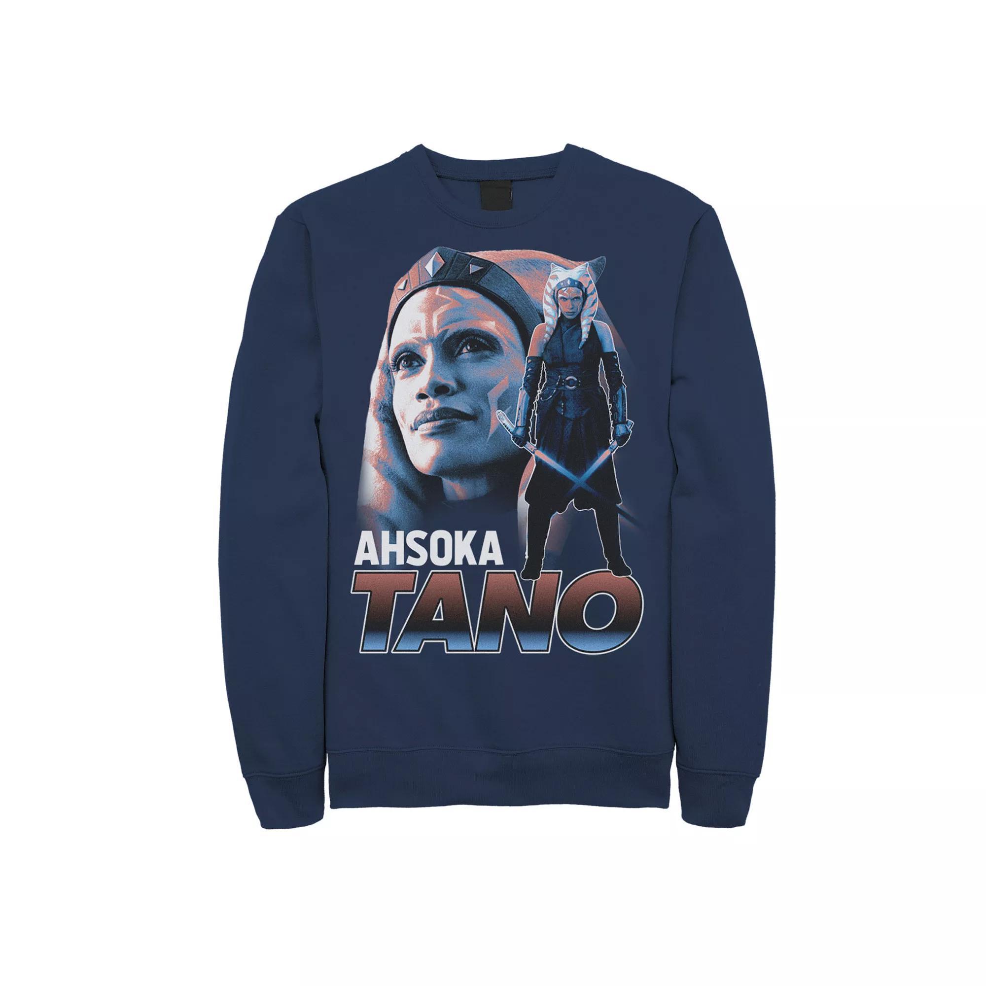 Men's Star Wars The Mandalorian Ahsoka Tano Collage Portrait Sweatshirt, Size: XL, Blue Product Image