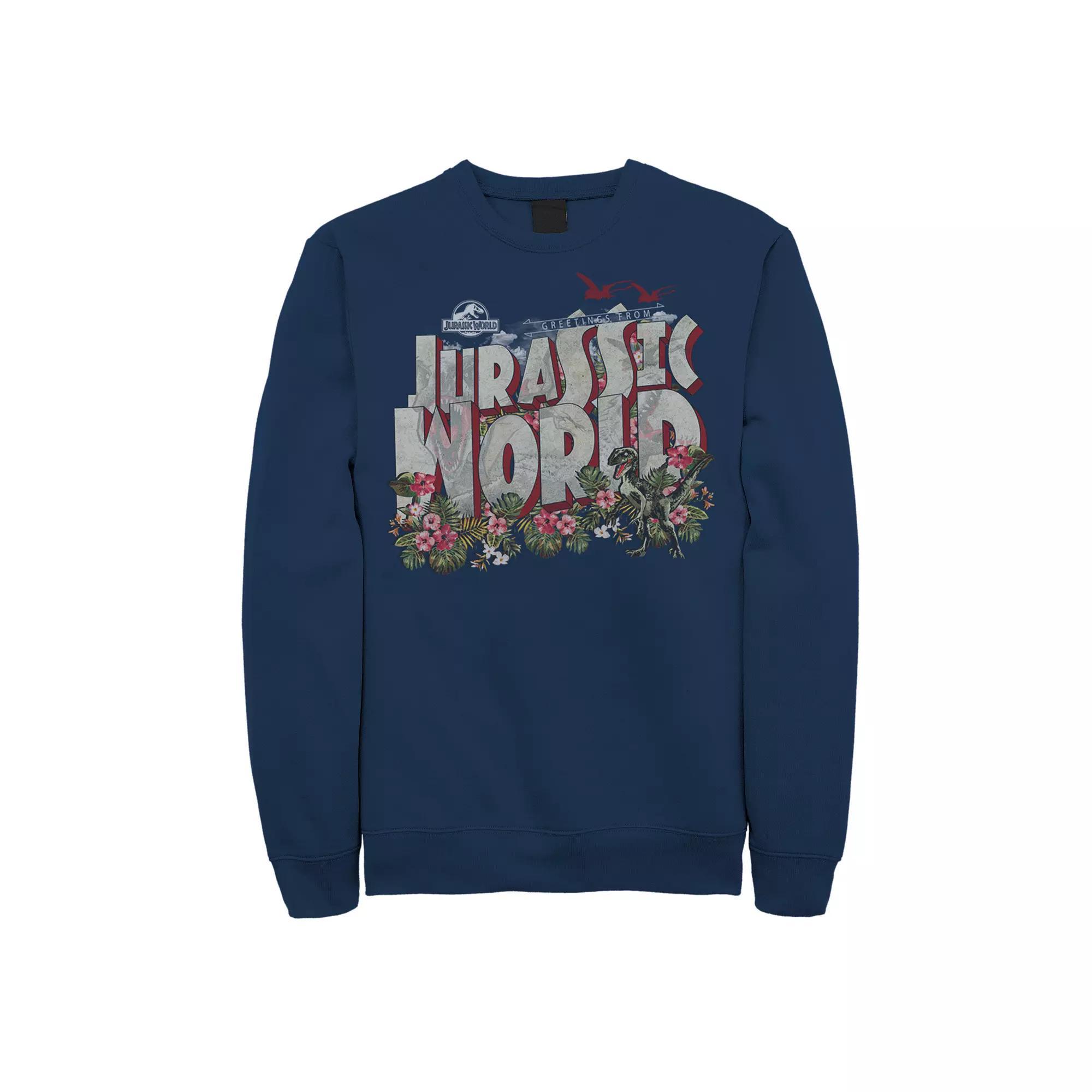 Men's Greetings from Jurassic World Pullover, Size: Small, Blue Product Image