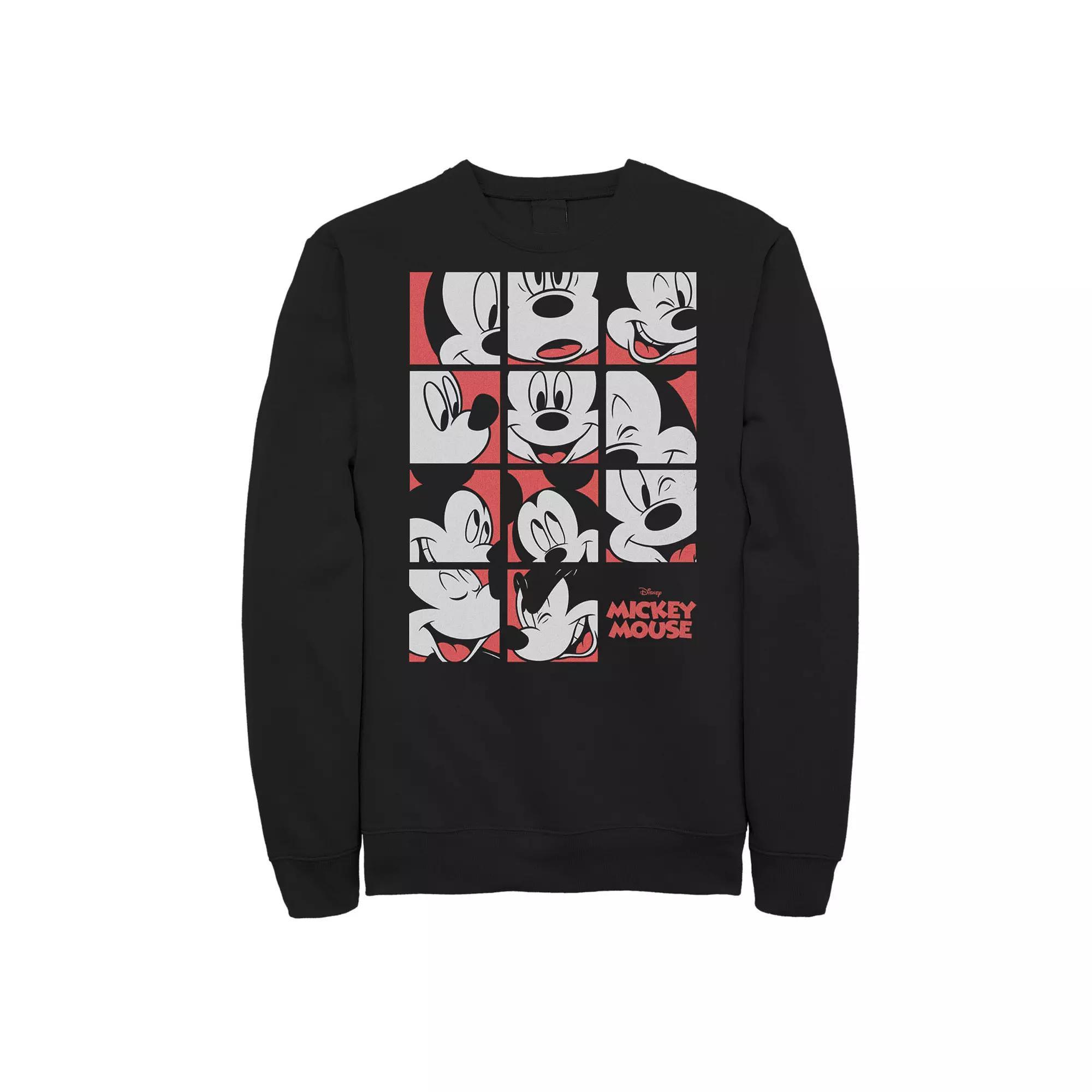 Disney's Mickey Mouse & Friends Big & Tall Mickey Mouse Expressions Boxes Graphic Fleece, Men's, Size: XXL Tall, Black Product Image