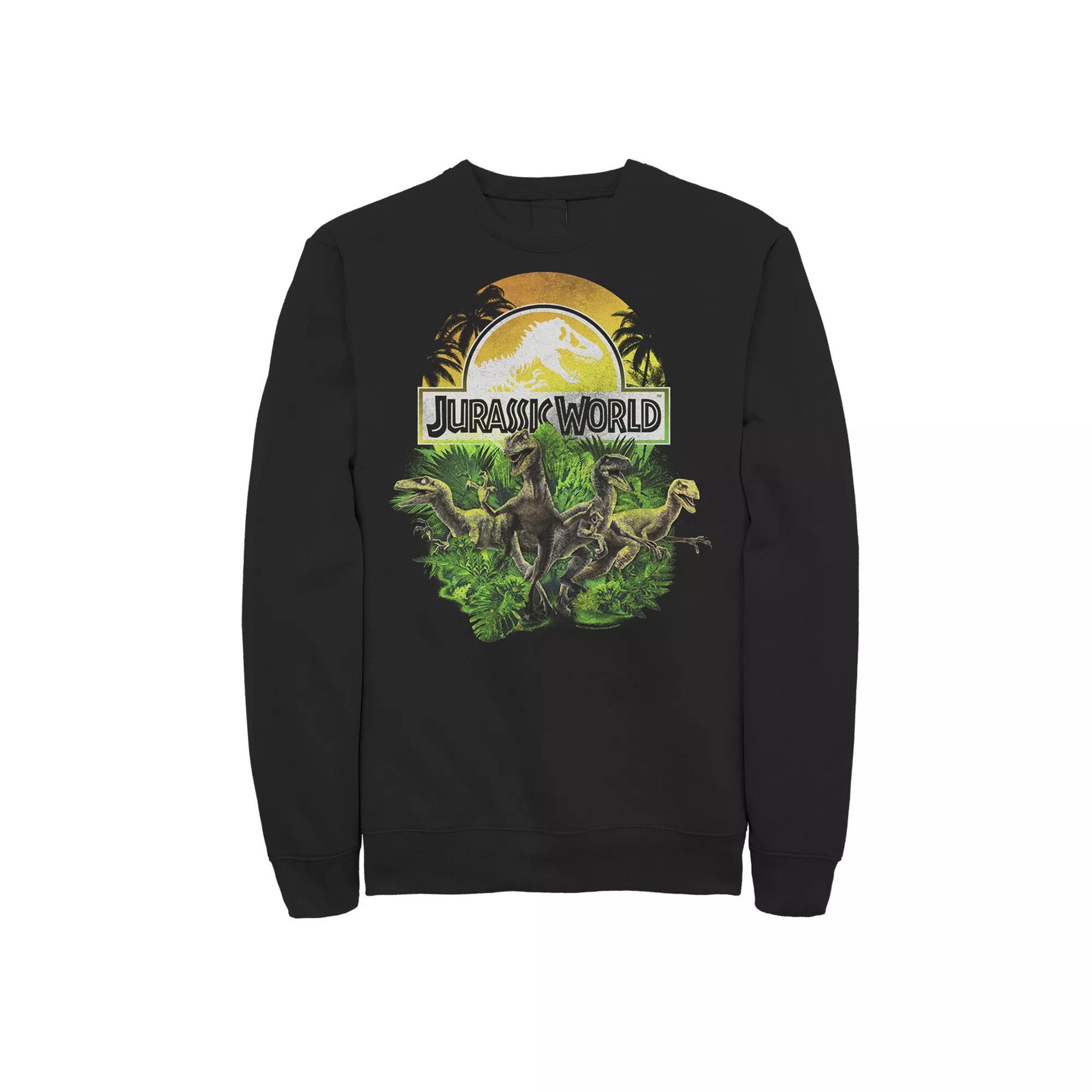 Men's Jurassic World Raptor Group Shot Title Logo Sweashirt, Size: Large, Black Product Image