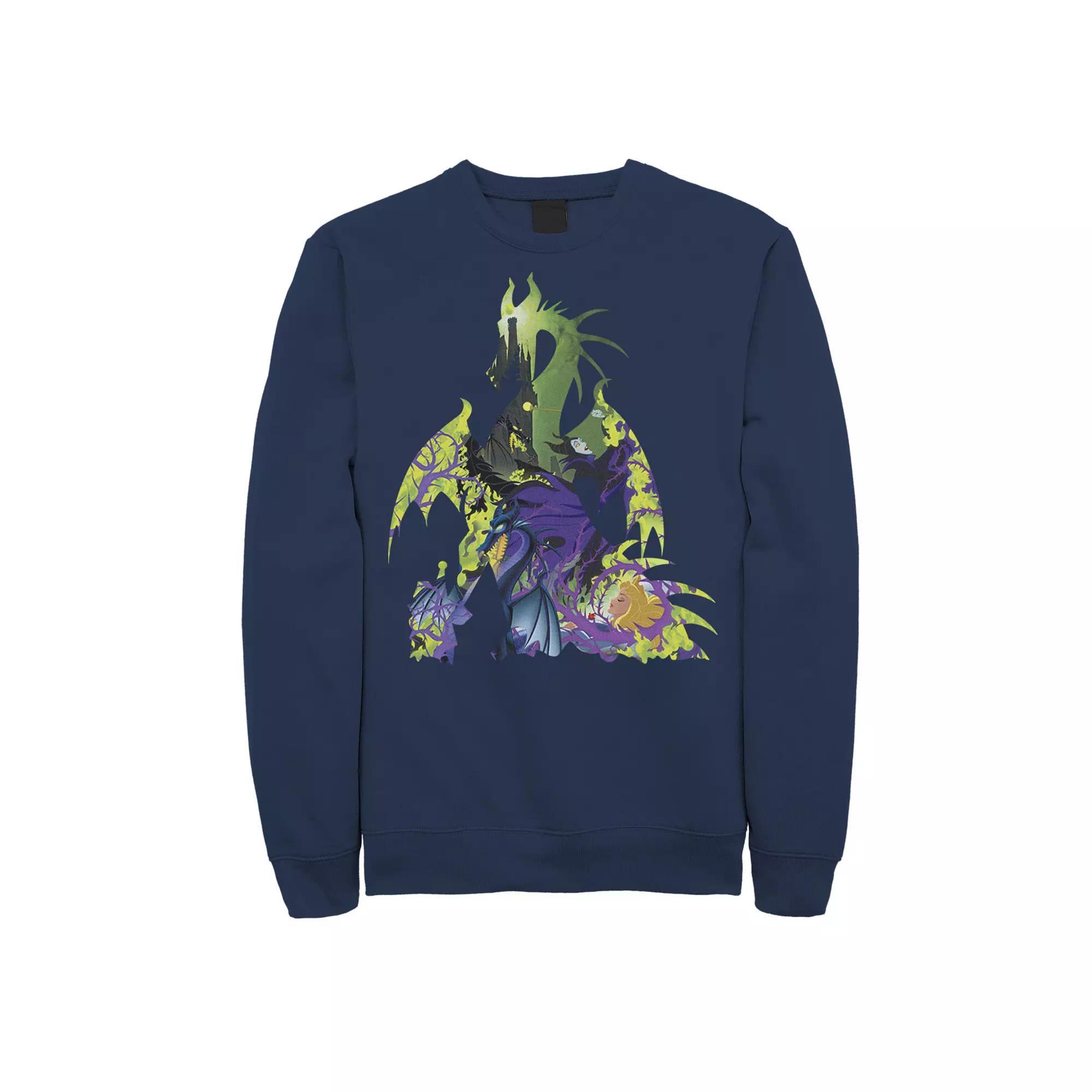 Disney's Sleeping Beauty Maleficent Men's Dragon Silhouette Sweatshirt, Size: Medium, Blue Product Image