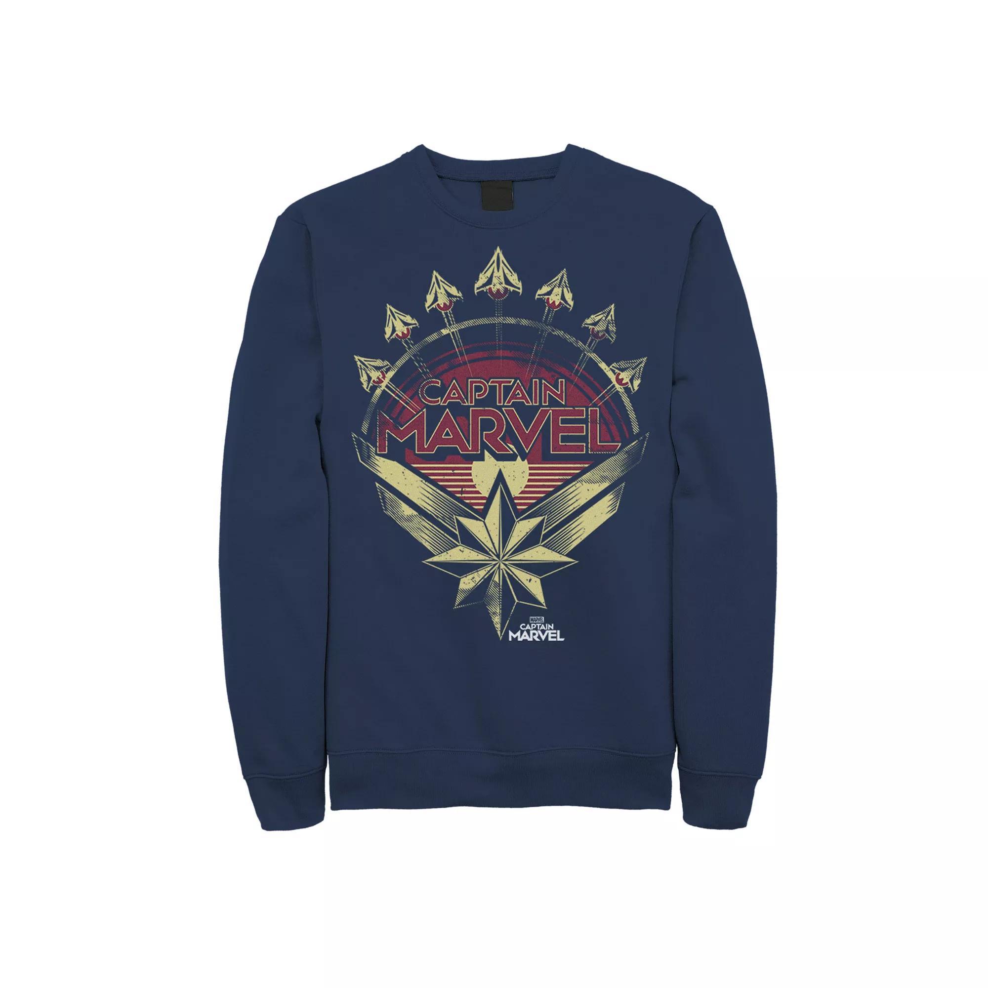 Men's Marvel Captain Marvel Badge Logo Sweatshirt, Size: XL, Blue Product Image