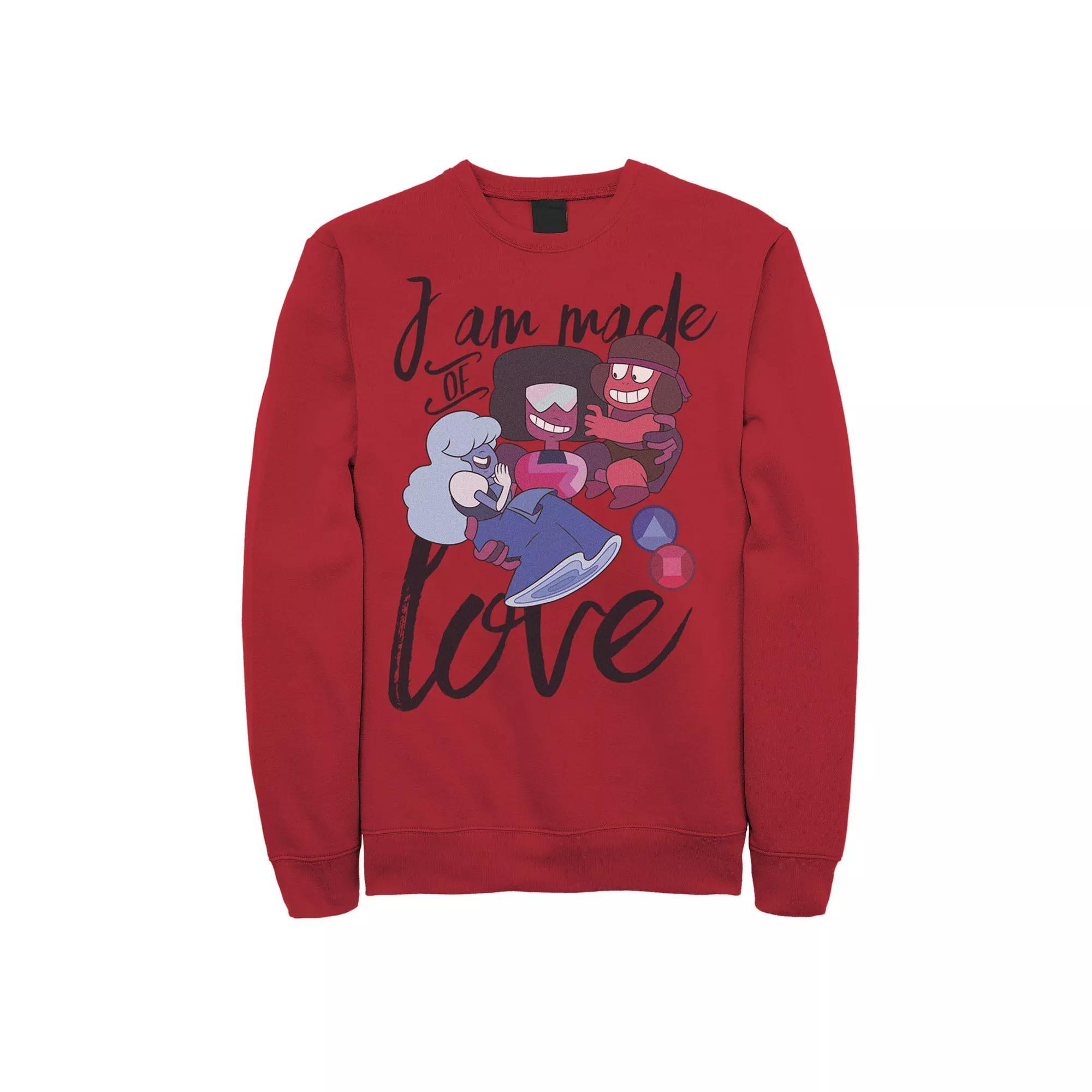 Men's Cartoon Network Steven Universe I Am Made Of Love Sweatshirt, Size: Large, Red Product Image