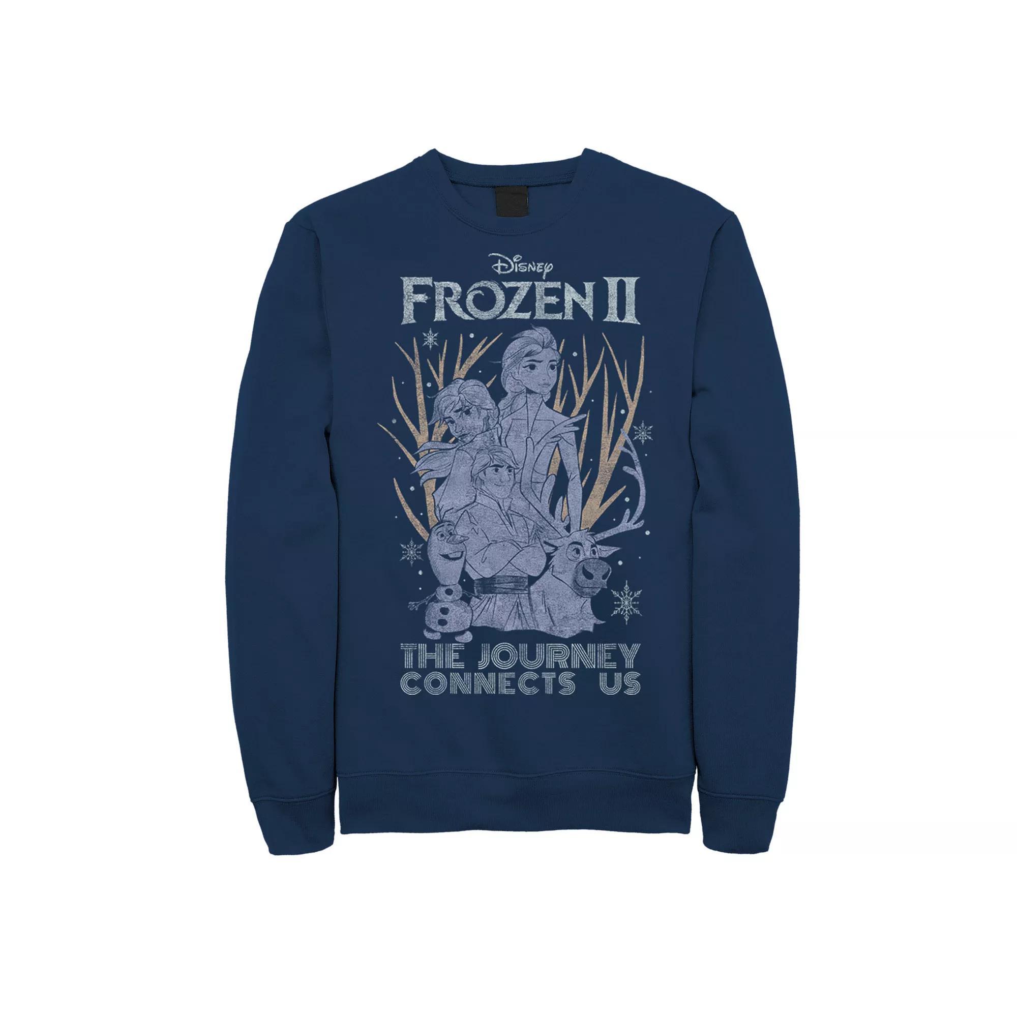 Men's Frozen 2 The Journey Connects Us Sweatshirt, Size: Medium, Blue Product Image