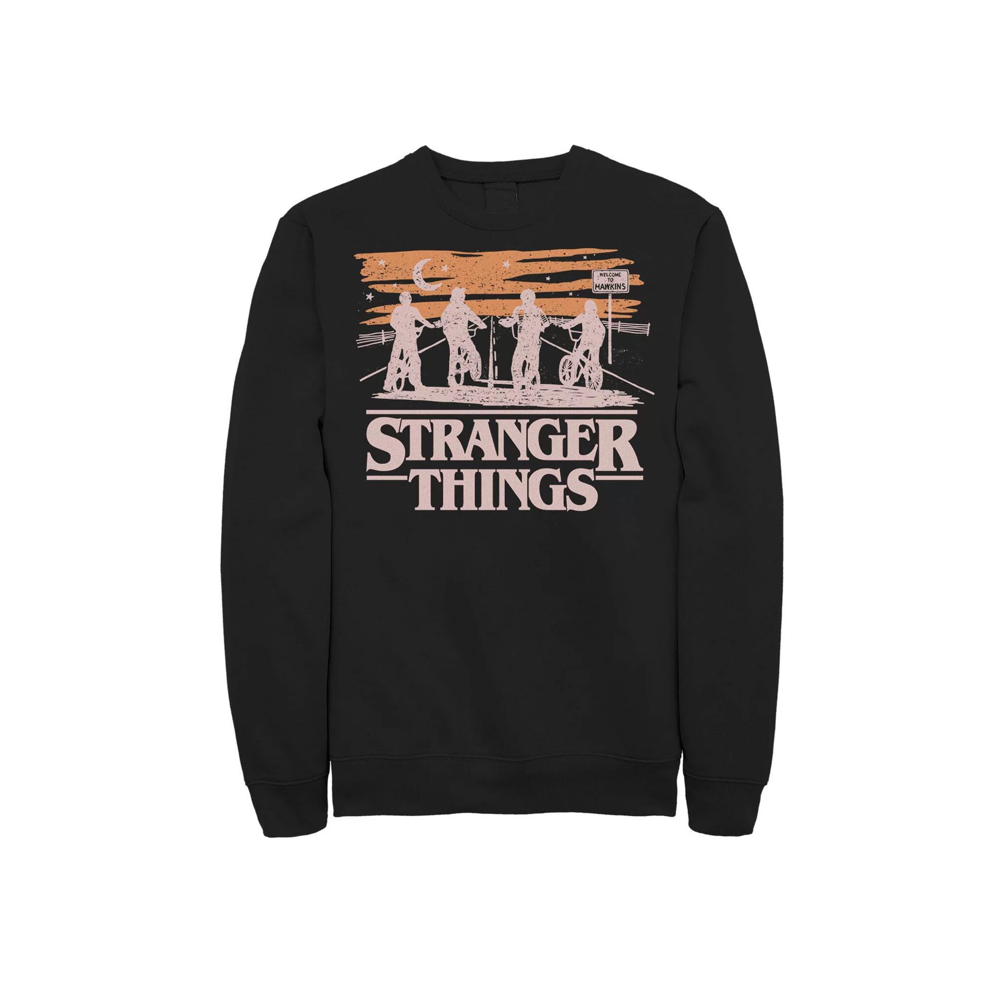 Men's Netflix Stranger Things Night Silhouettes Sweatshirt, Size: 3XL, Black Product Image