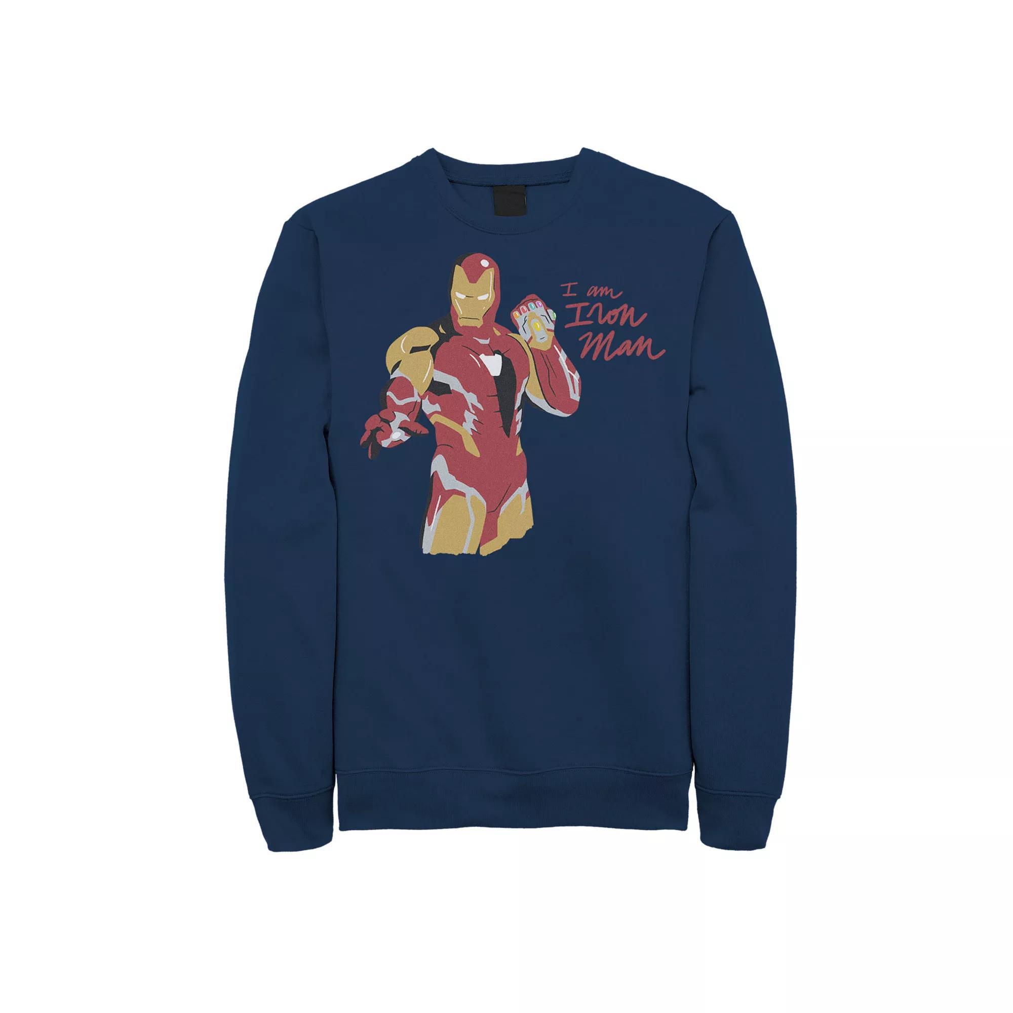 Men's Marvel Avengers: Endgame Iron Man Scribbles Sweatshirt, Size: XL, Blue Product Image