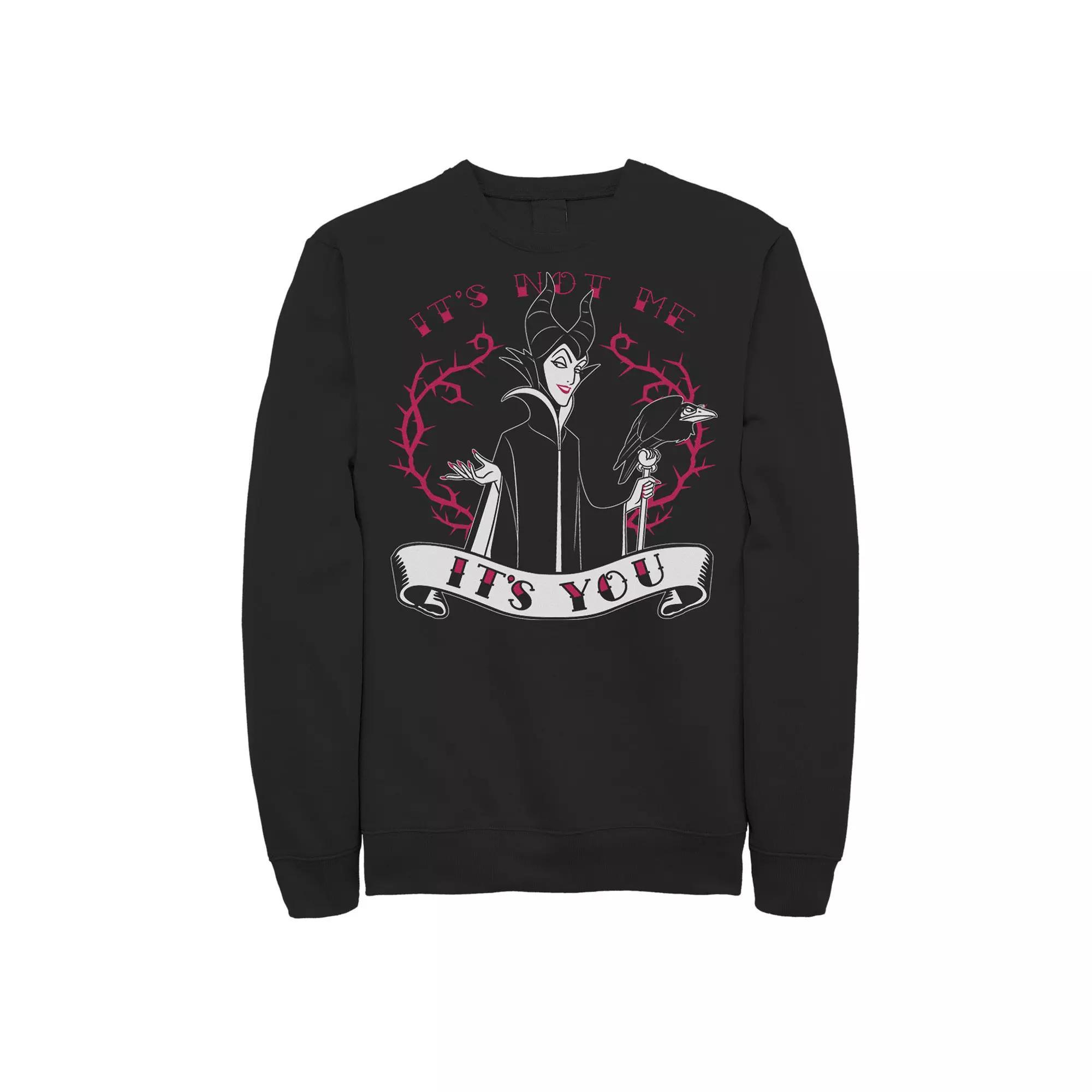 Disney's Sleeping Beauty Maleficent Men's Valentines It's Not Me It's You Sweatshirt, Size: XL, Black Product Image