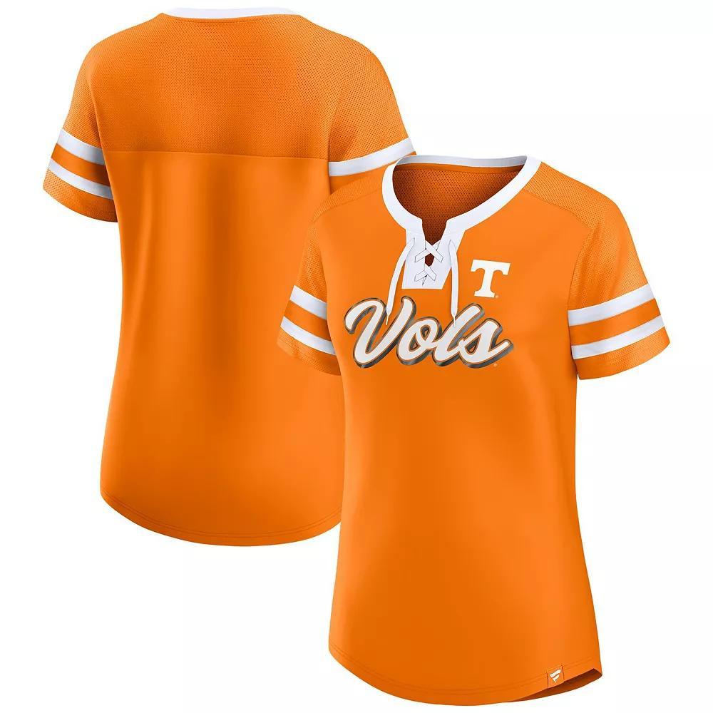 Women's Fanatics  Tennessee Orange Tennessee Volunteers Iconic Athena Lace-Up T-Shirt, Size: Large Product Image