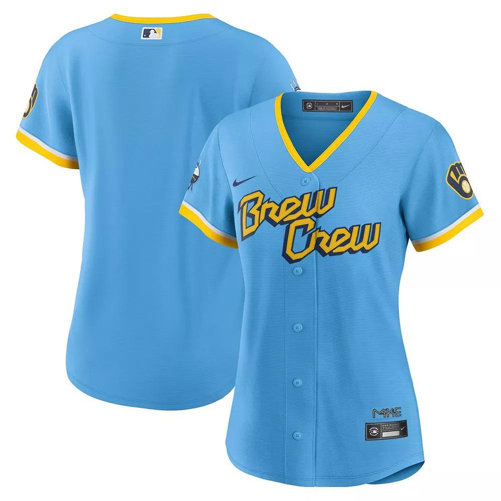 Women's Nike Powder Blue Milwaukee Brewers 2022 City Connect Replica Team Jersey, Size: Medium, Light Product Image