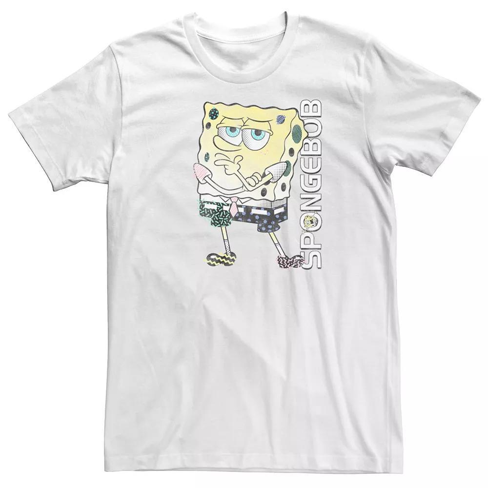 Big & Tall Nickelodeon SpongeBob SquarePants 80's Patterns Graphic Tee, Men's, Size: 4XB, White Product Image