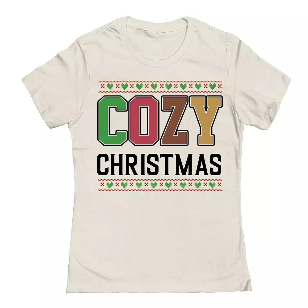 Junior's Cozy Christmas Graphic Tee, Women's, Size: XXL, Natural Product Image