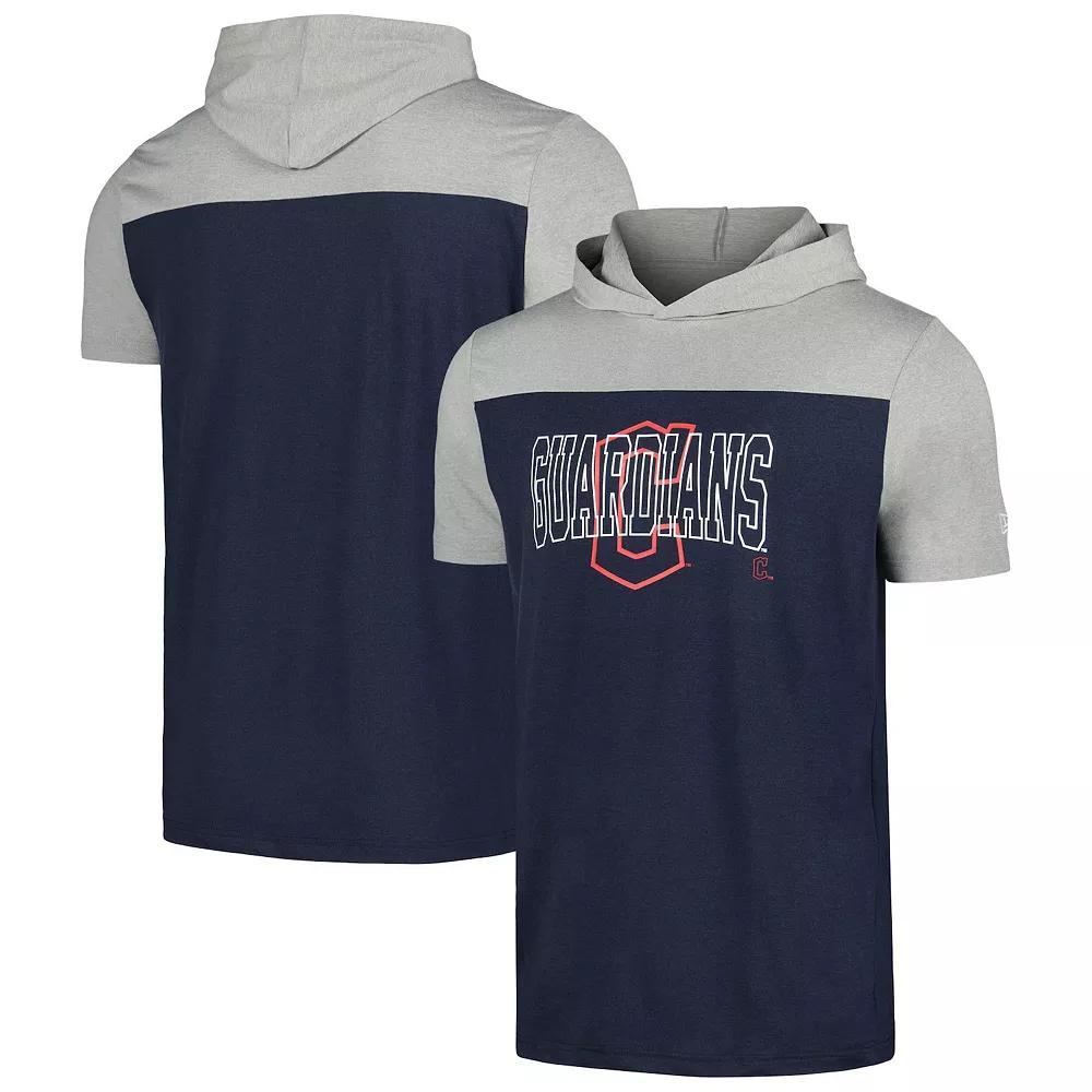 Men's New Era Navy Cleveland Guardians Active Brushed Hoodie T-Shirt, Size: Medium, Grd Blue Product Image