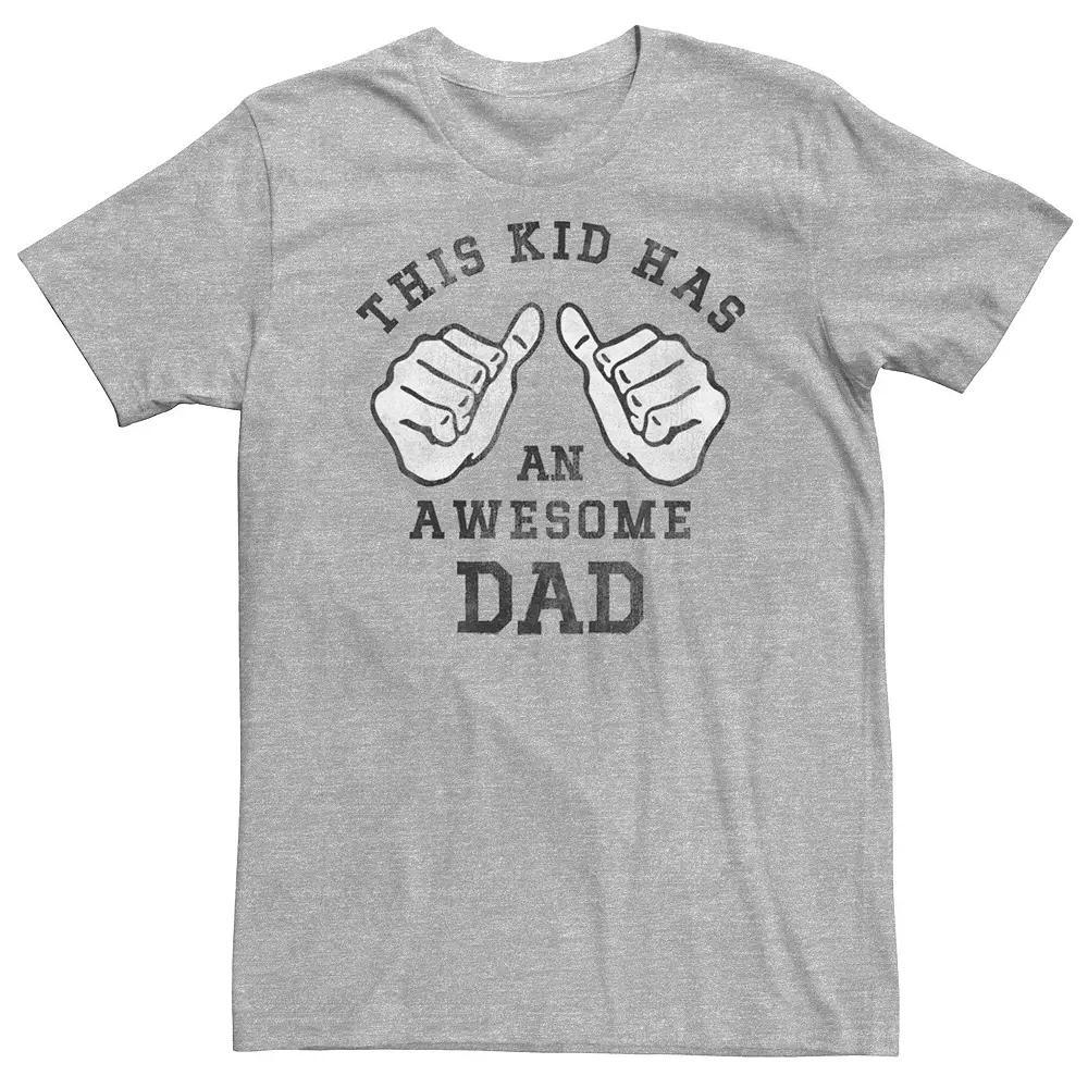 Big & Tall Father's Day "This Kid Has An Awesome Dad" Tee, Men's, Size: Large Tall, Athletic Grey Product Image