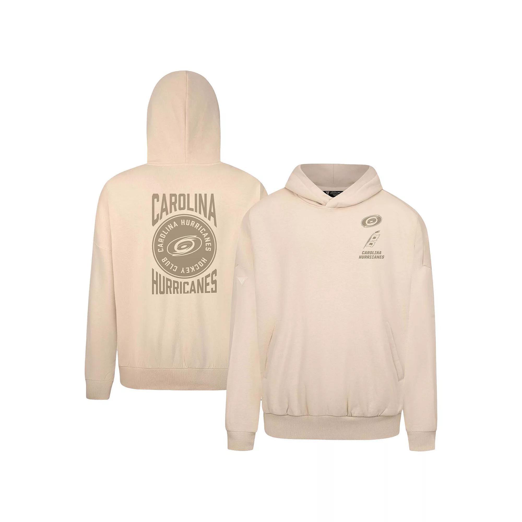 Mens Levelwear Cream Carolina Hurricanes Contact Stamp Pullover Hoodie Product Image