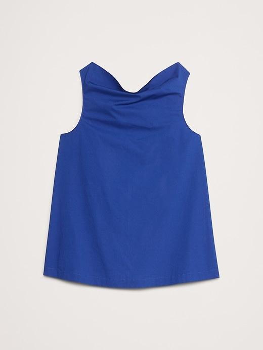 Poplin Cowl-Neck Open-Back Top Product Image