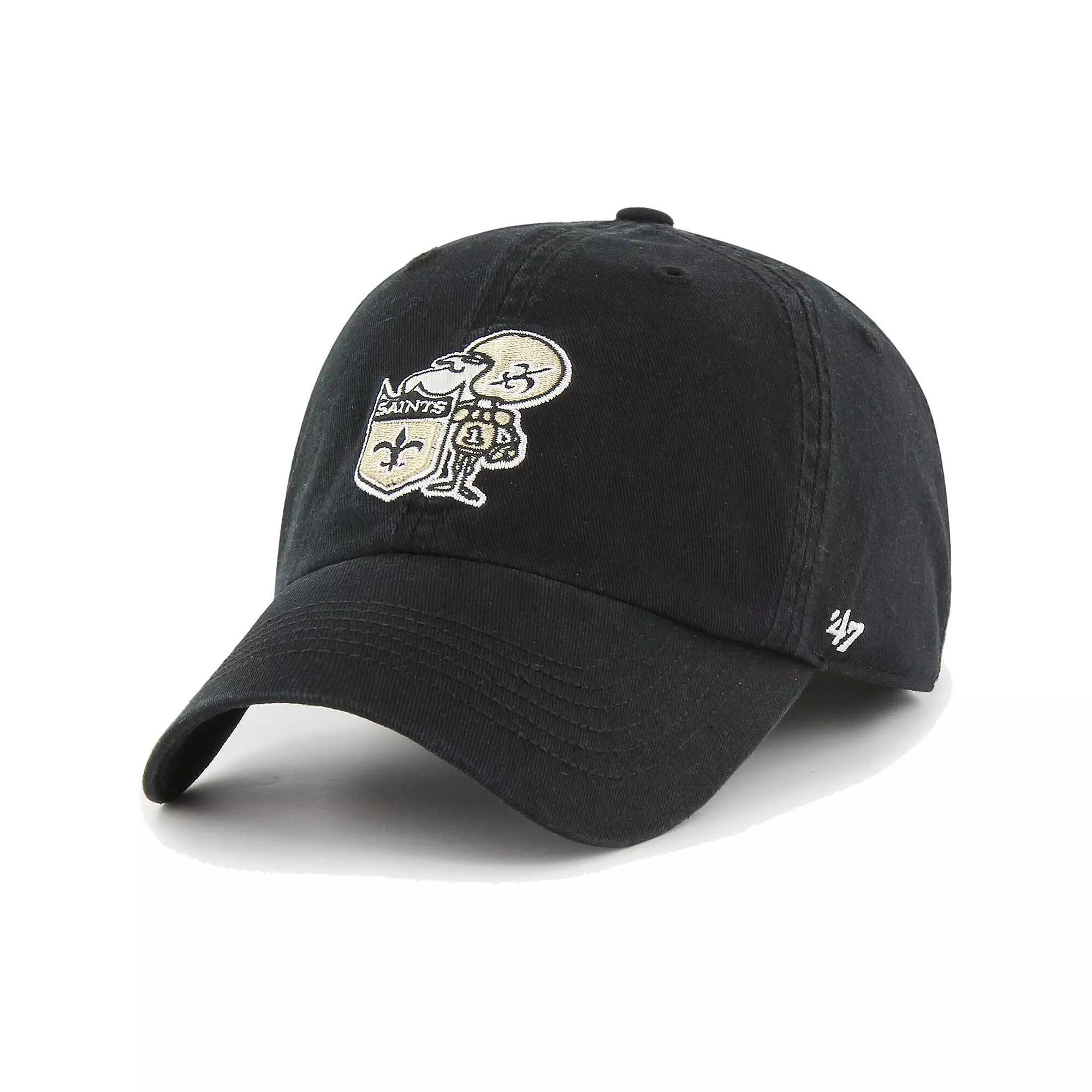 Men's '47 Black New Orleans Saints Gridiron Classics Franchise Legacy Fitted Hat, Size: Medium Product Image