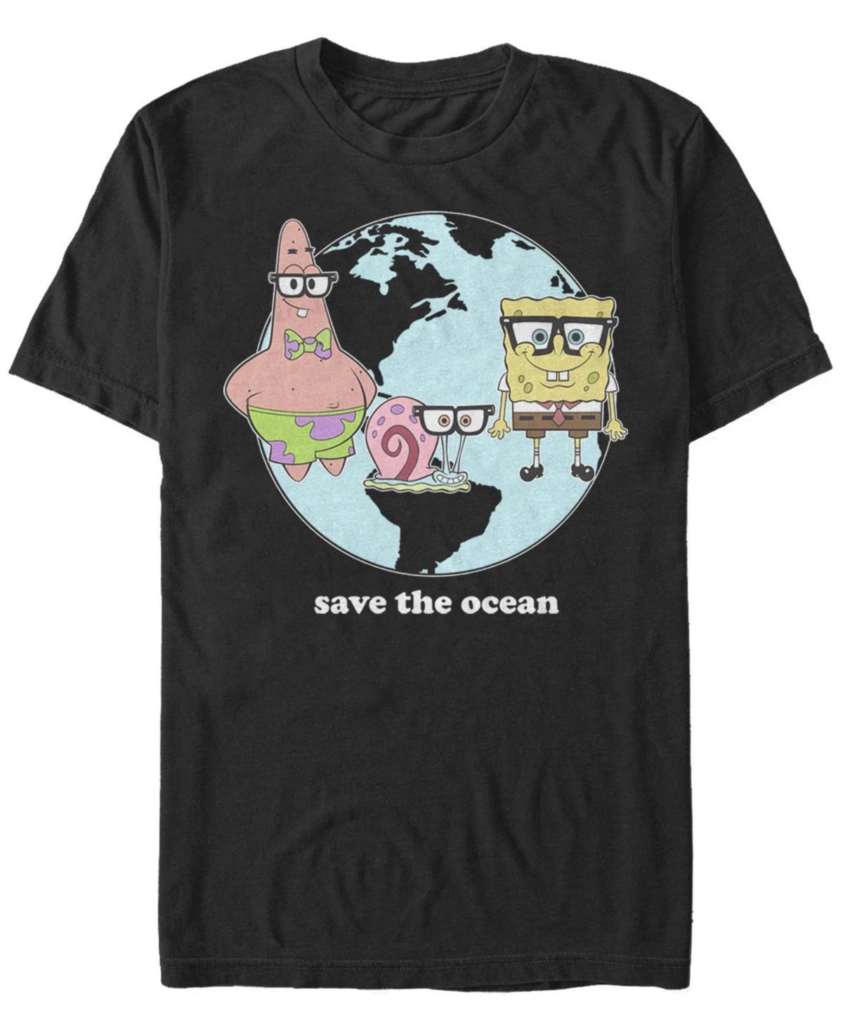 Big & Tall SpongeBob SquarePants Gary & Patrick Save The Ocean Tee, Men's, Size: XLT, Black Product Image