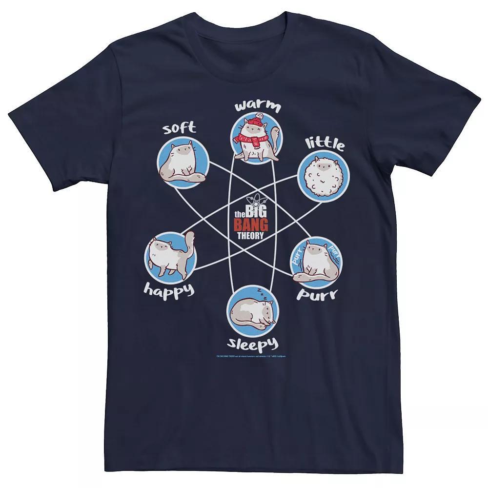 Men's The Big Bang Theory Soft Warm Little Happy Sleepy Kitty Tee, Size: 3XL, Blue Product Image