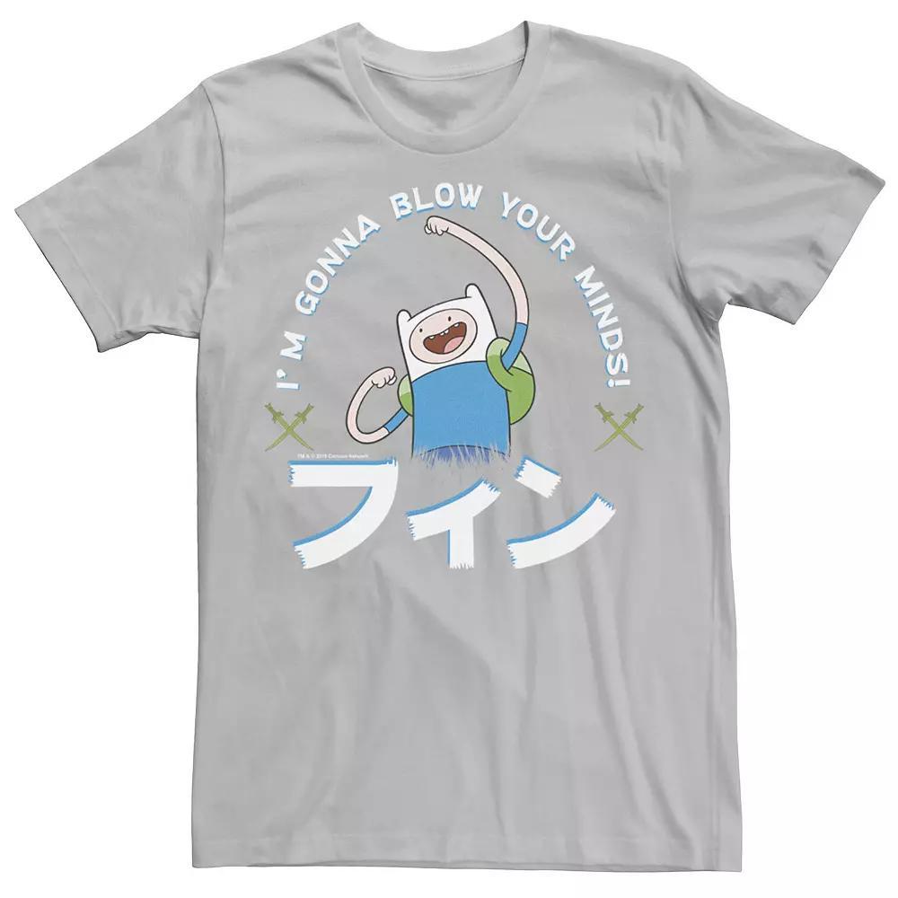 Men's Adventure Time Finn I'm Gonna Blow Your Minds Kanji Portrait Tee, Size: Large, Black Product Image