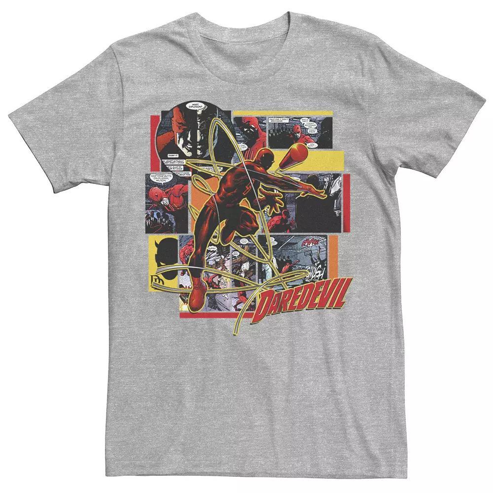 Men's Daredevil Comic Scenes Graphic Tee, Size: XL, Athletic Grey Product Image