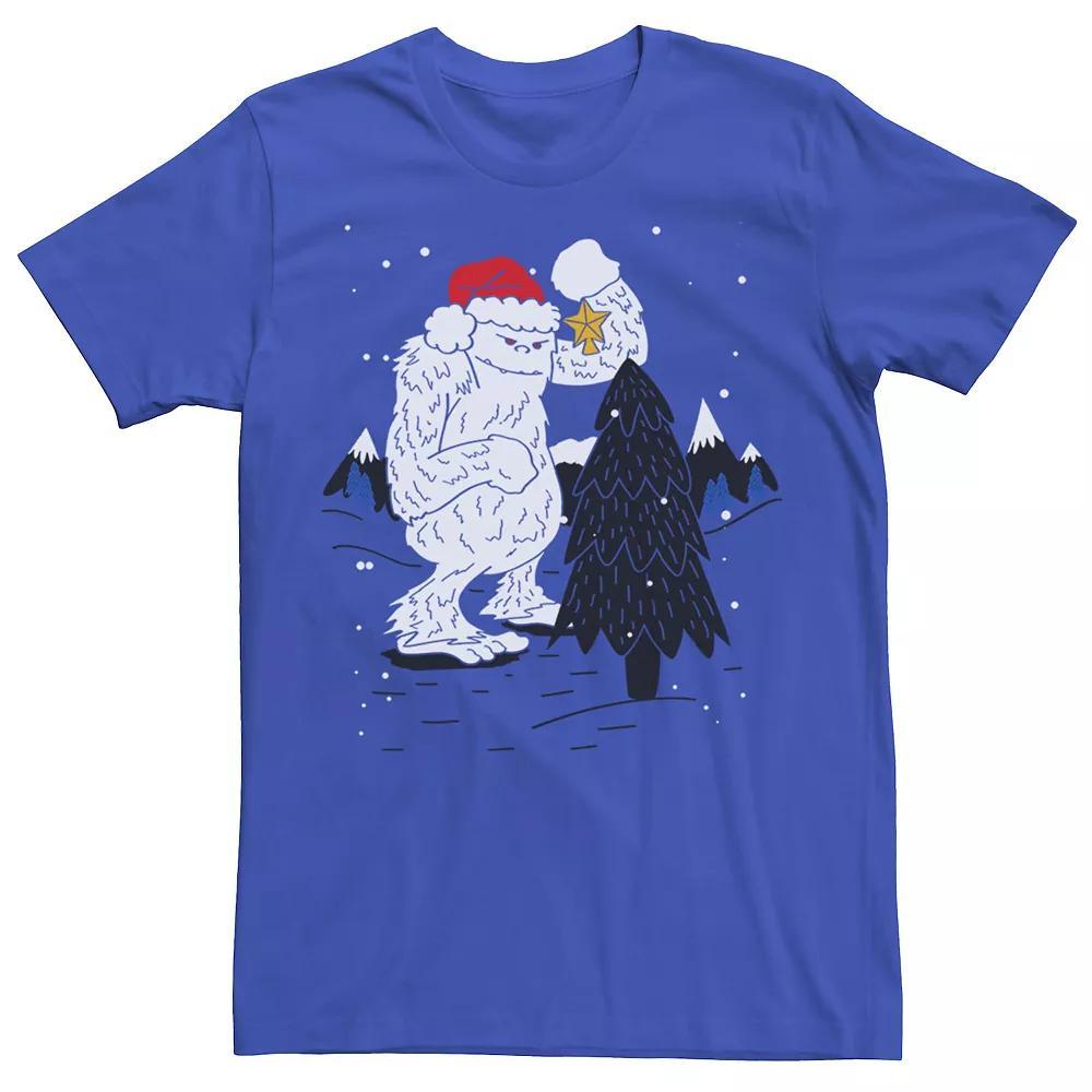 Men's Yeti Christmas Tree Star Ornament Snow Tee, Size: Small, Royal Product Image