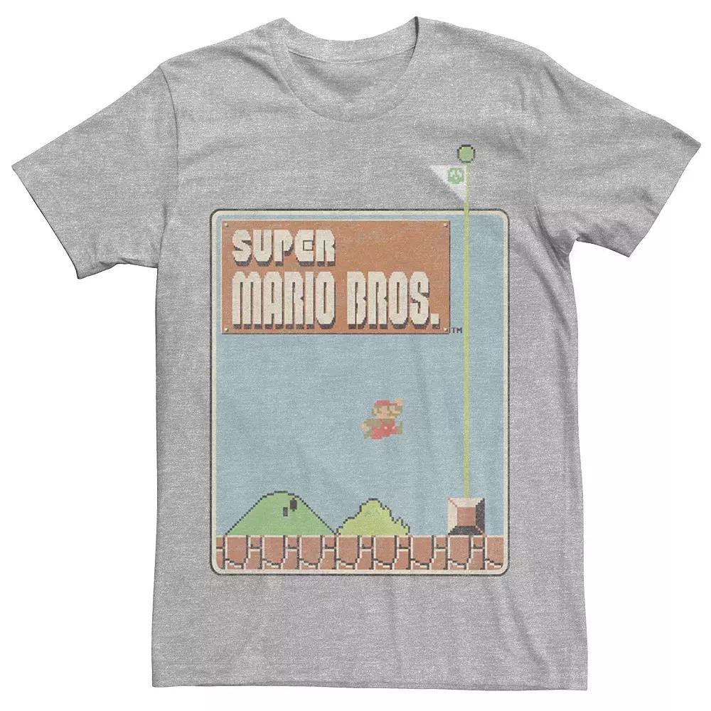 Men's Nintendo Super Mario Bros. Game Screen Shot Tee, Size: 3XL, Athletic Grey Product Image