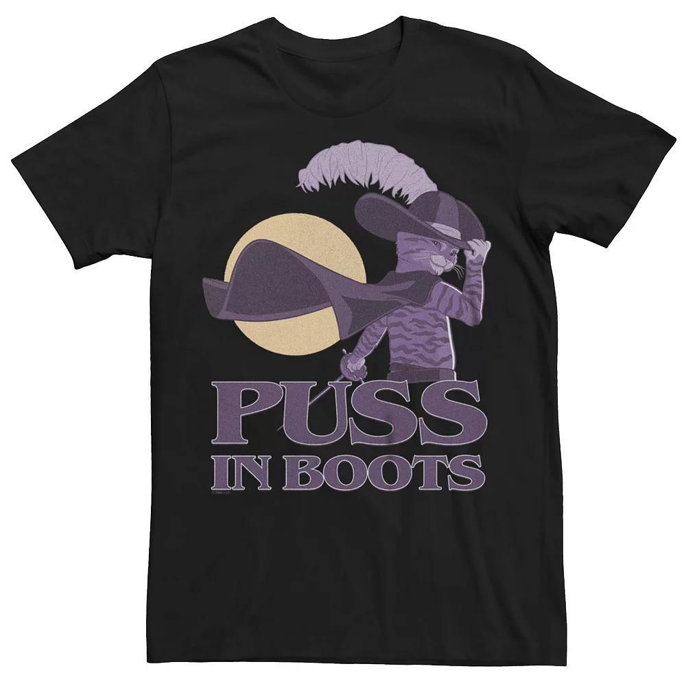 Men's Puss In Boots Gentleman Greetings Tee, Size: XL, Black Product Image