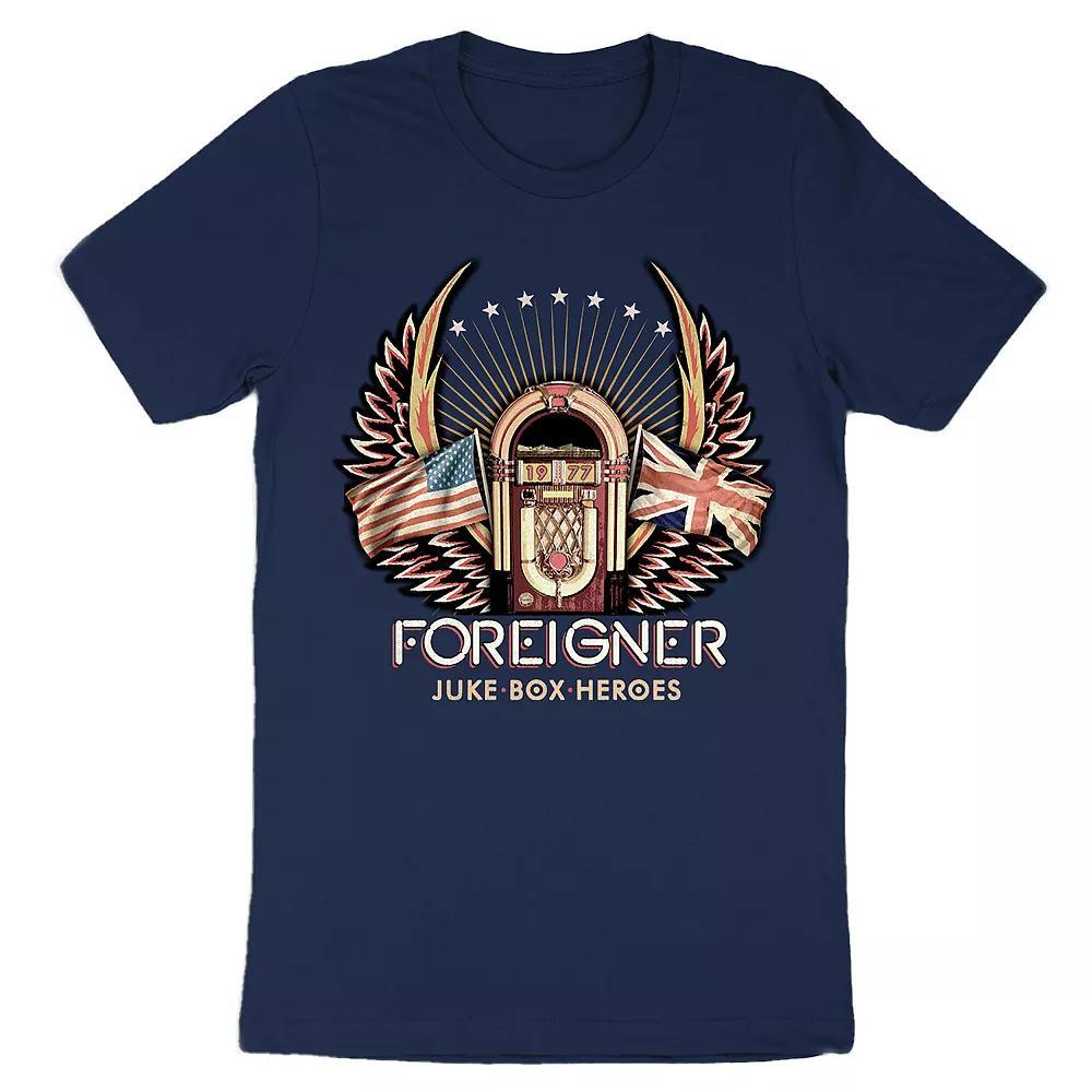 Men's Foreigner Jukebox Hero Tee, Size: Medium, Blue Product Image