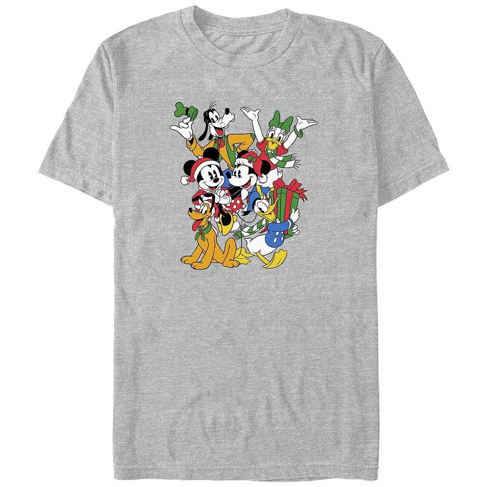 Disney's Mickey Mouse And Friends Christmas Gathering Big & Tall Graphic Tee, Men's, Size: 3XL, Athletic Grey Product Image