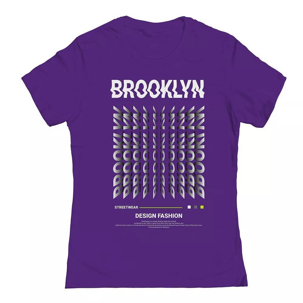 Junior's Brooklyn Design Fashion Graphic Tee, Women's, Size: XXL, Purple Rush Product Image