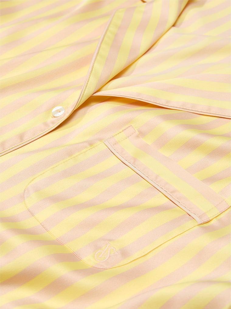 Glazed Satin Long Pajama Set Product Image