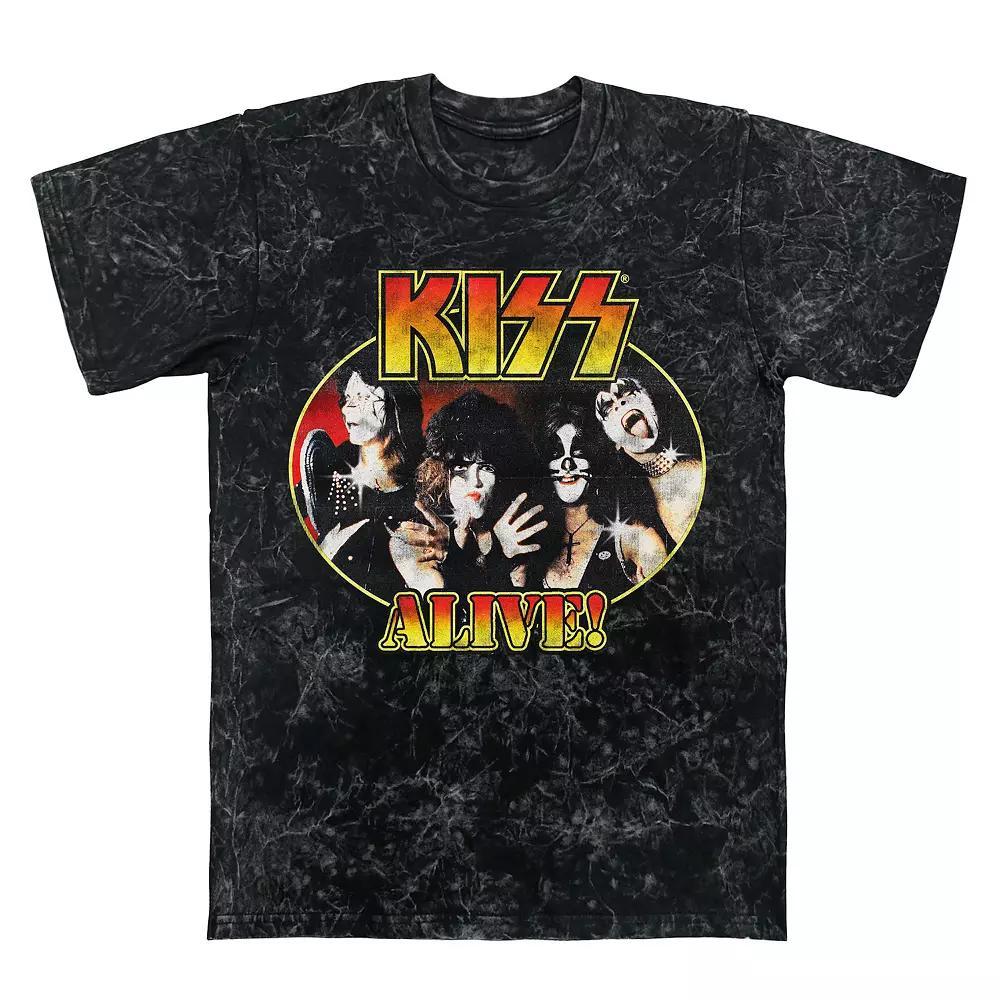 Men's Kiss Alive Vintage Graphic Tee, Size: Medium, Black Mineral Wash Product Image